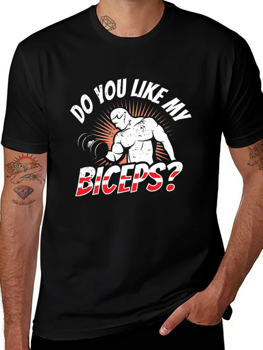 Do You Like My Biceps? Black Graphic T-Shirt