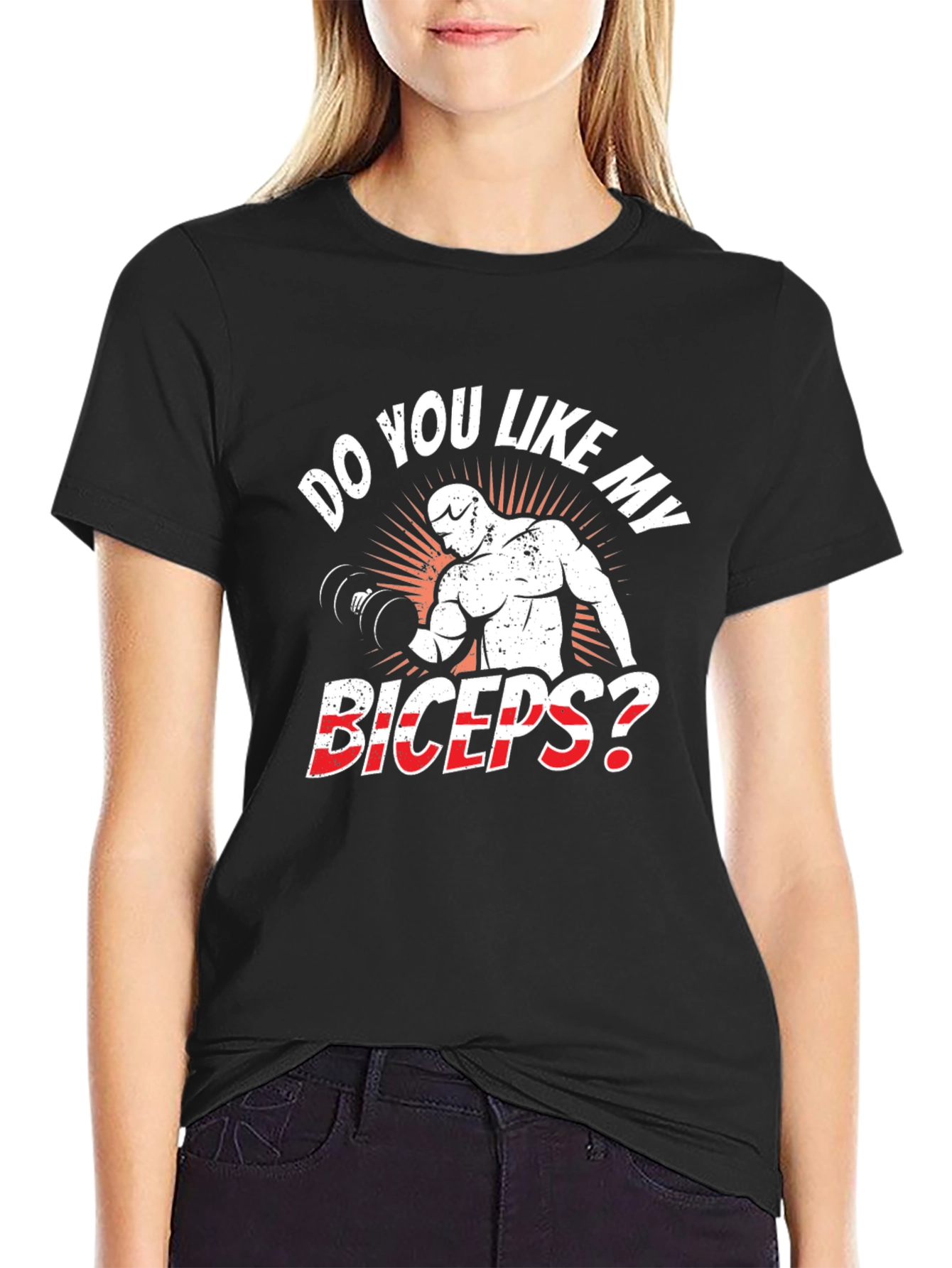 Do You Like My Biceps? Black Graphic T-Shirt
