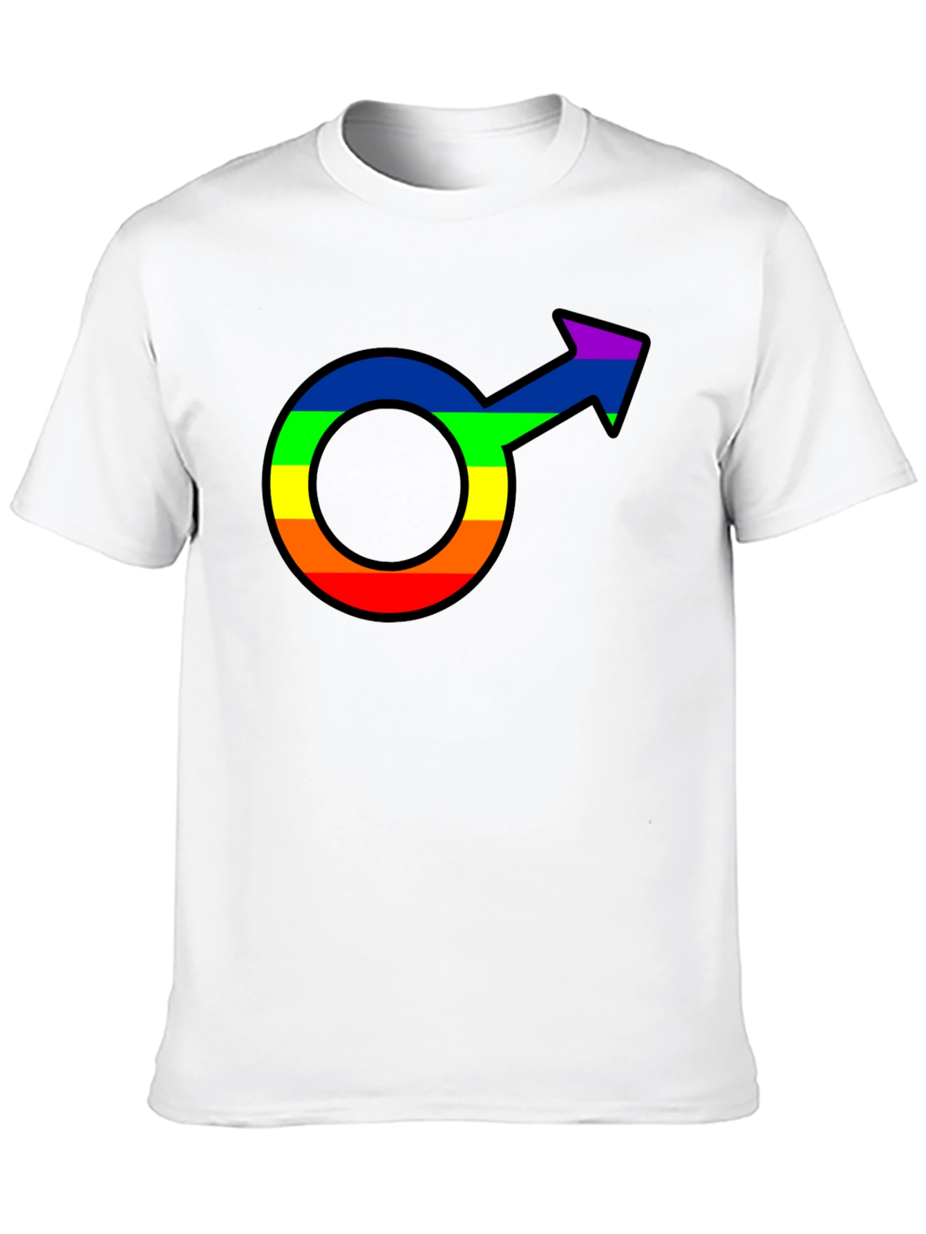 Pride Male Symbol Graphic Tee - Black Cotton Blend