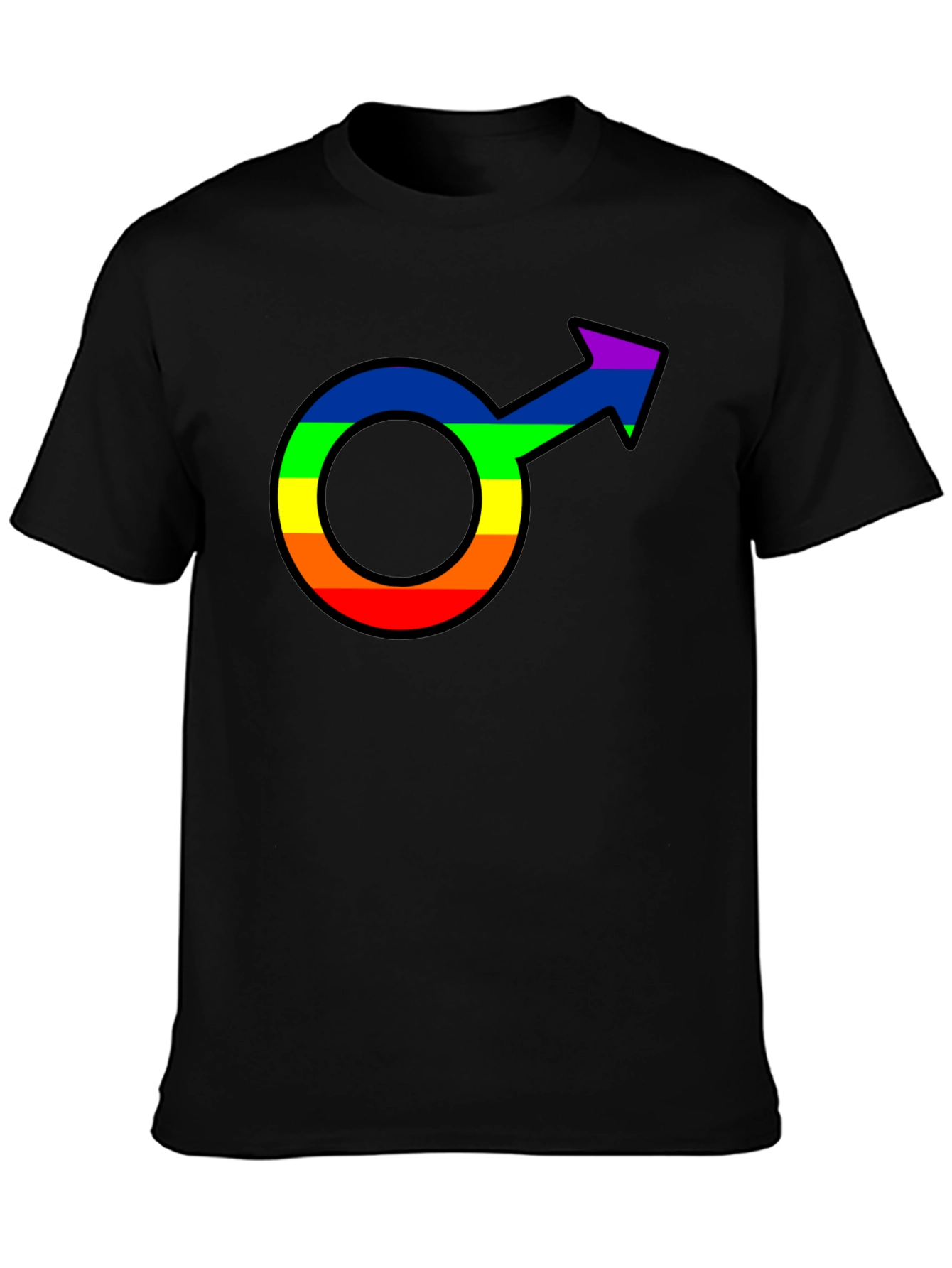 Pride Male Symbol Graphic Tee - Black Cotton Blend