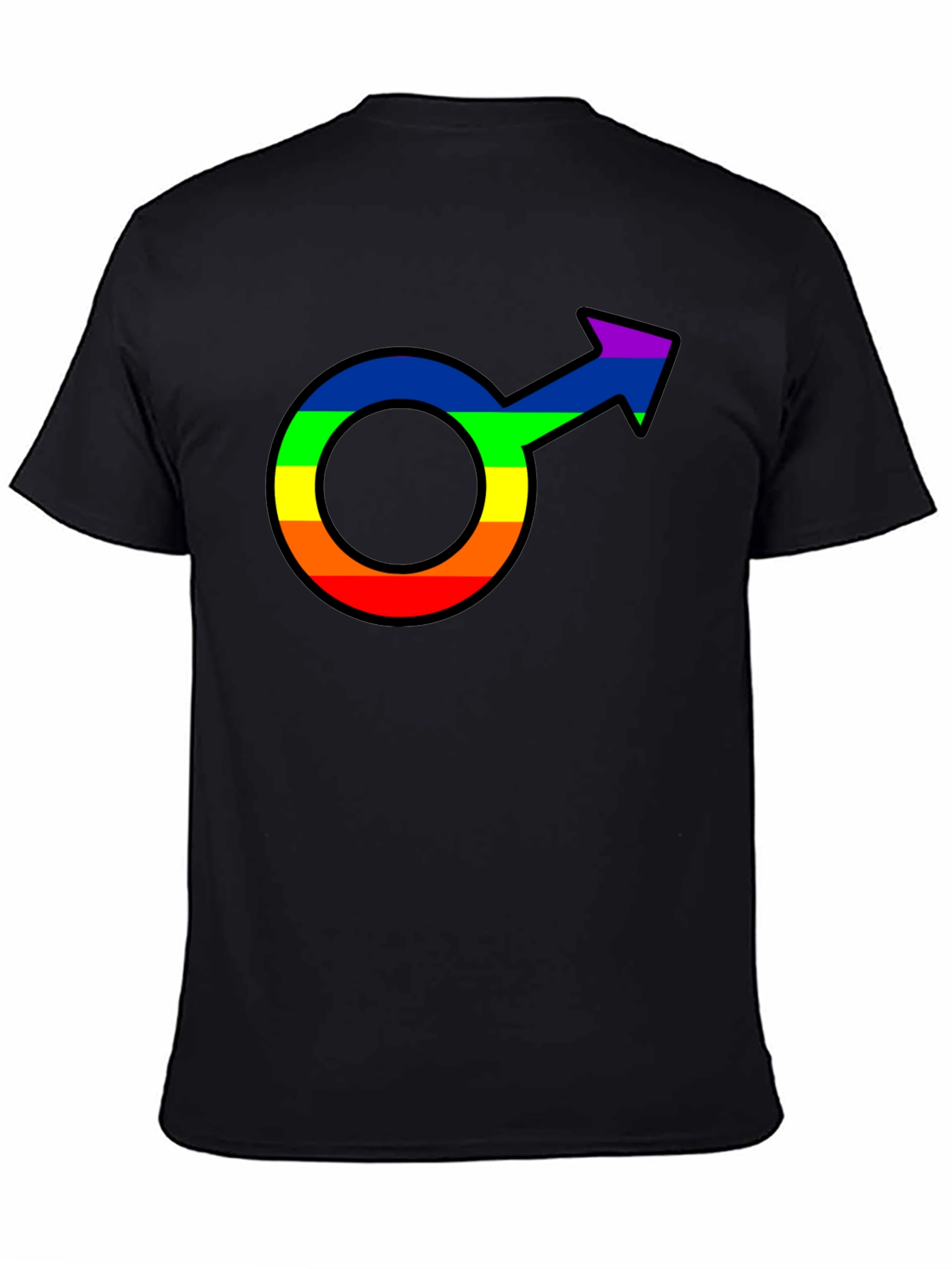 Pride Male Symbol Graphic Tee - Black Cotton Blend