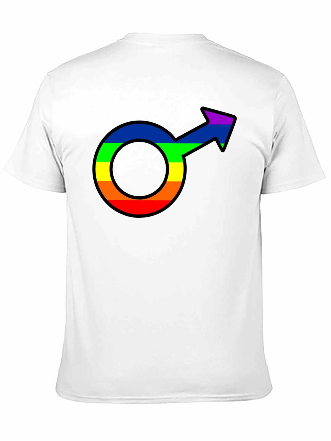 Pride Male Symbol Graphic Tee - Black Cotton Blend
