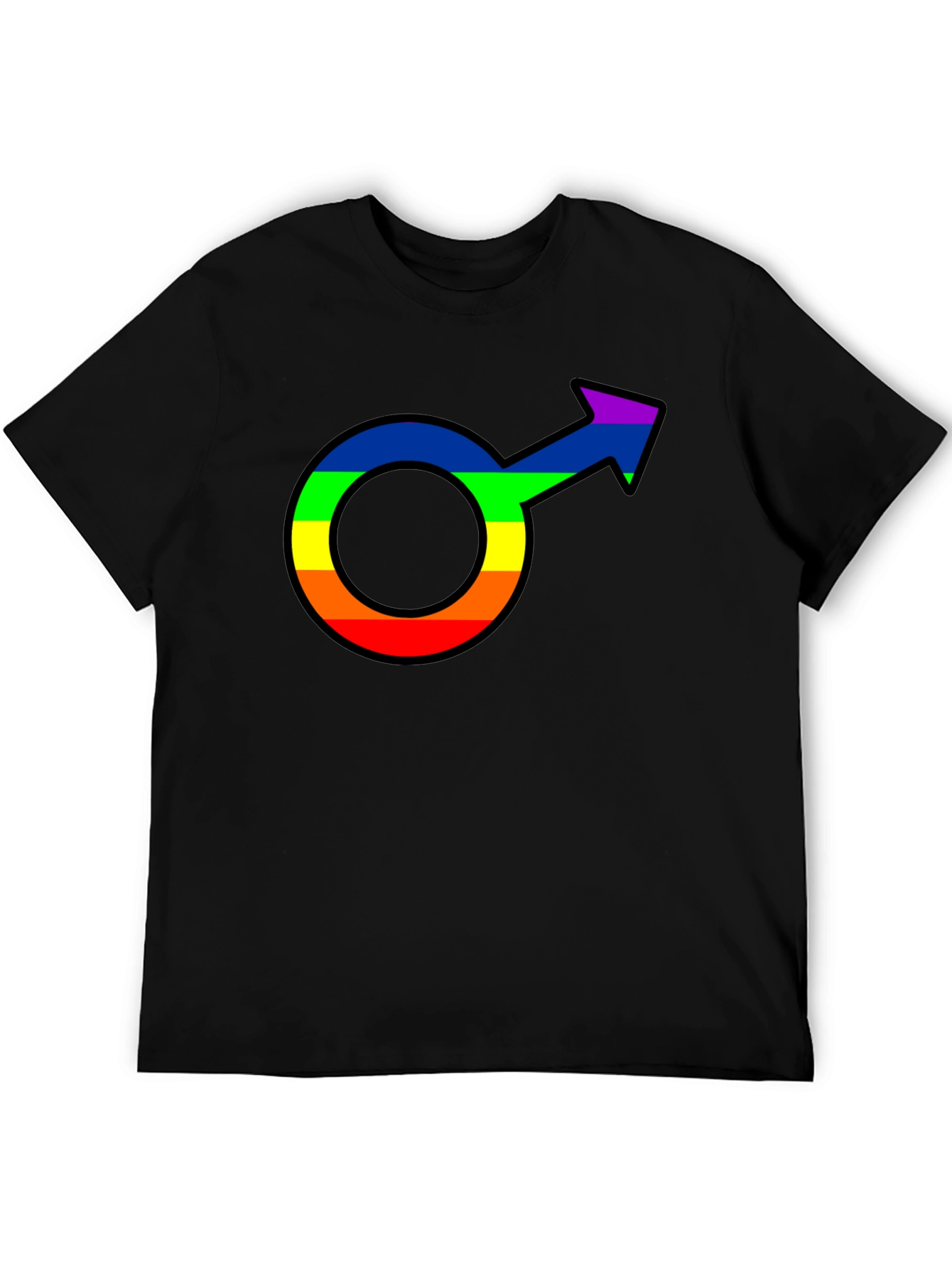 Pride Male Symbol Graphic Tee - Black Cotton Blend