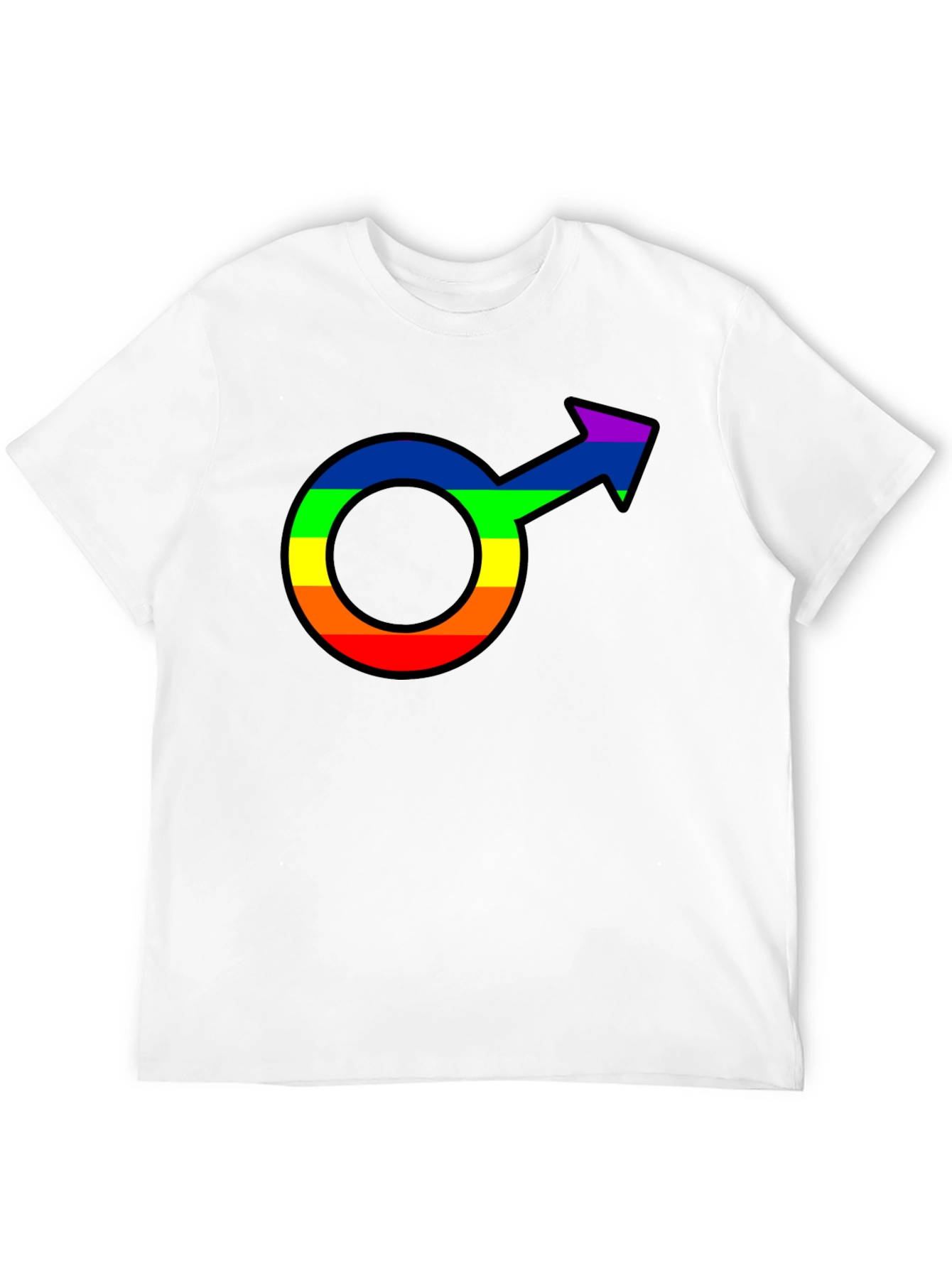 Pride Male Symbol Graphic Tee - Black Cotton Blend