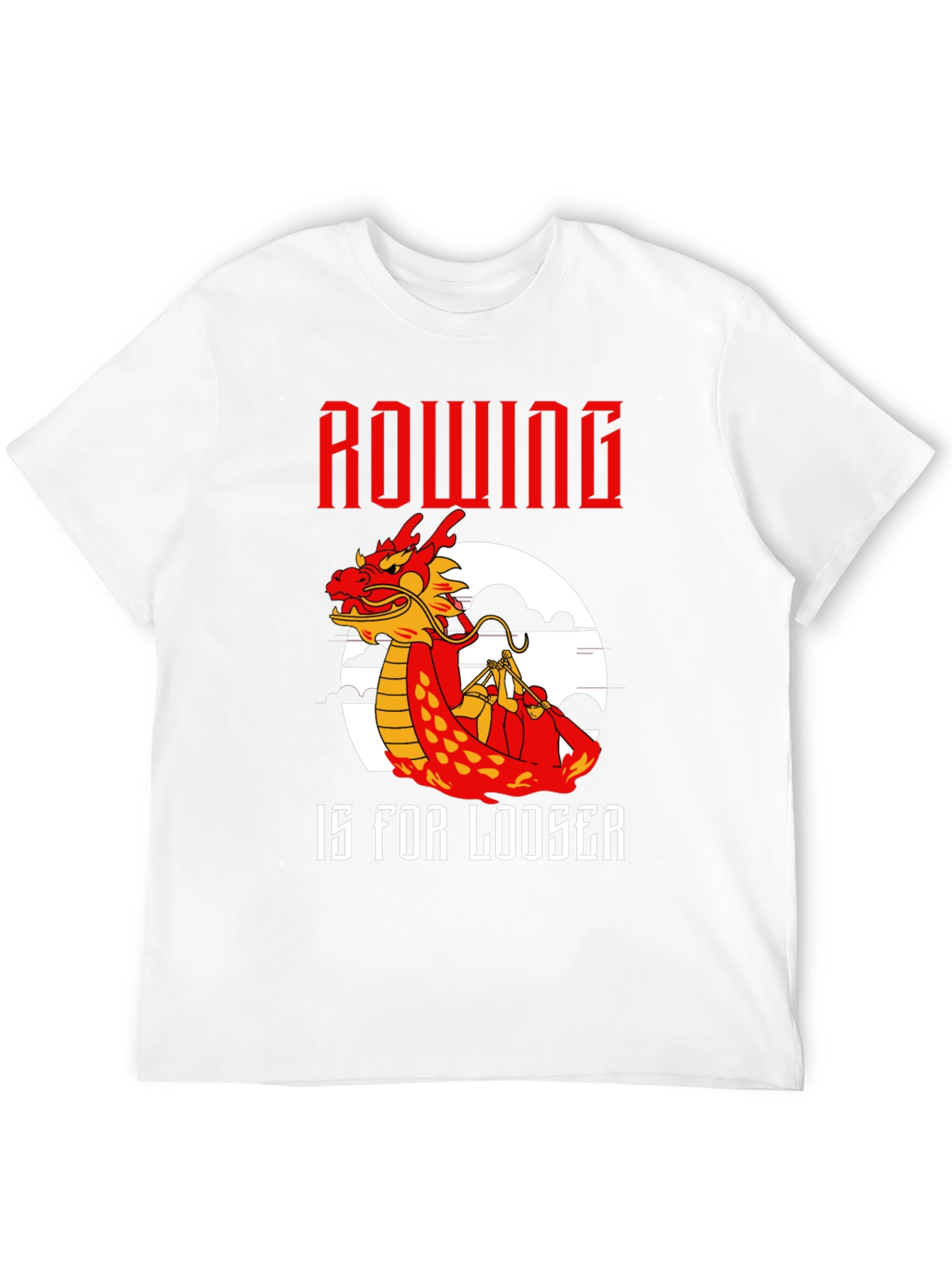 Rowing Dragon T-Shirt - Humorous Loose Fit Tee