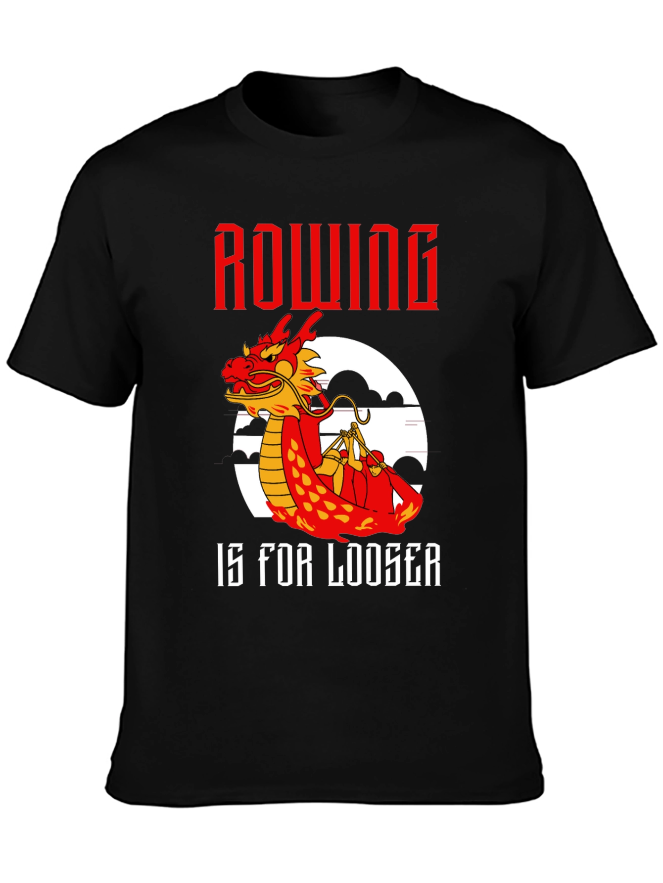 Rowing Dragon T-Shirt - Humorous Loose Fit Tee