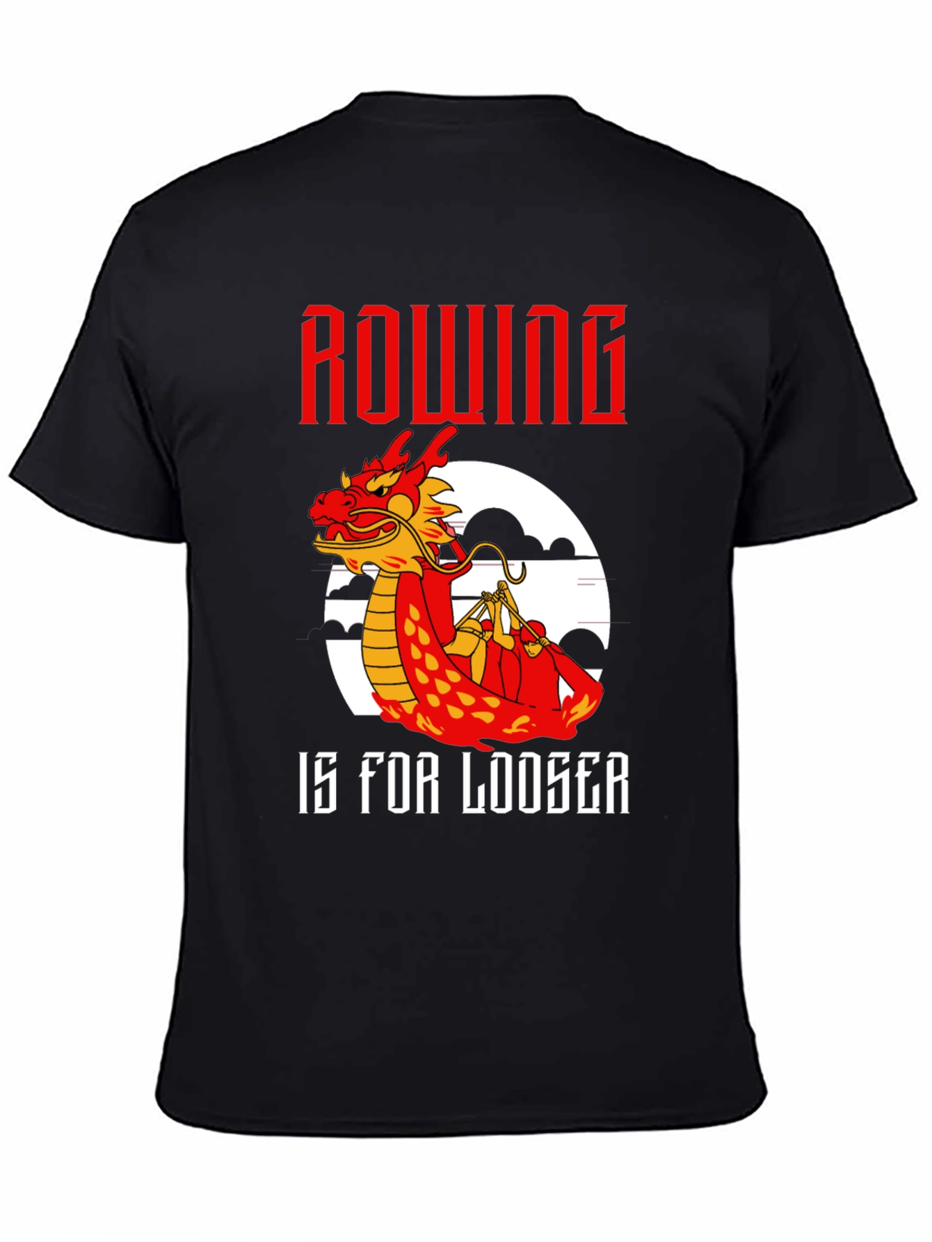 Rowing Dragon T-Shirt - Humorous Loose Fit Tee