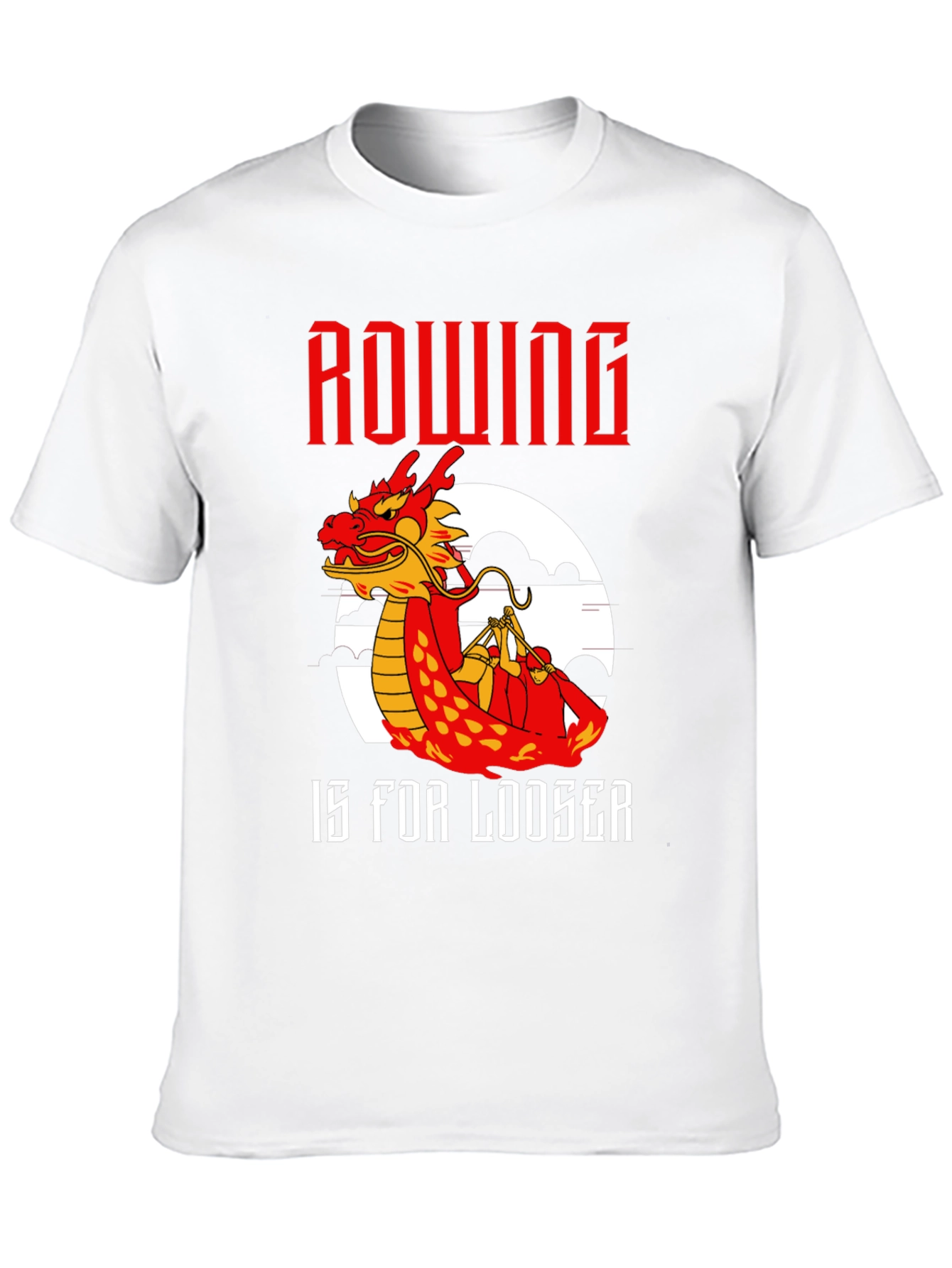 Rowing Dragon T-Shirt - Humorous Loose Fit Tee