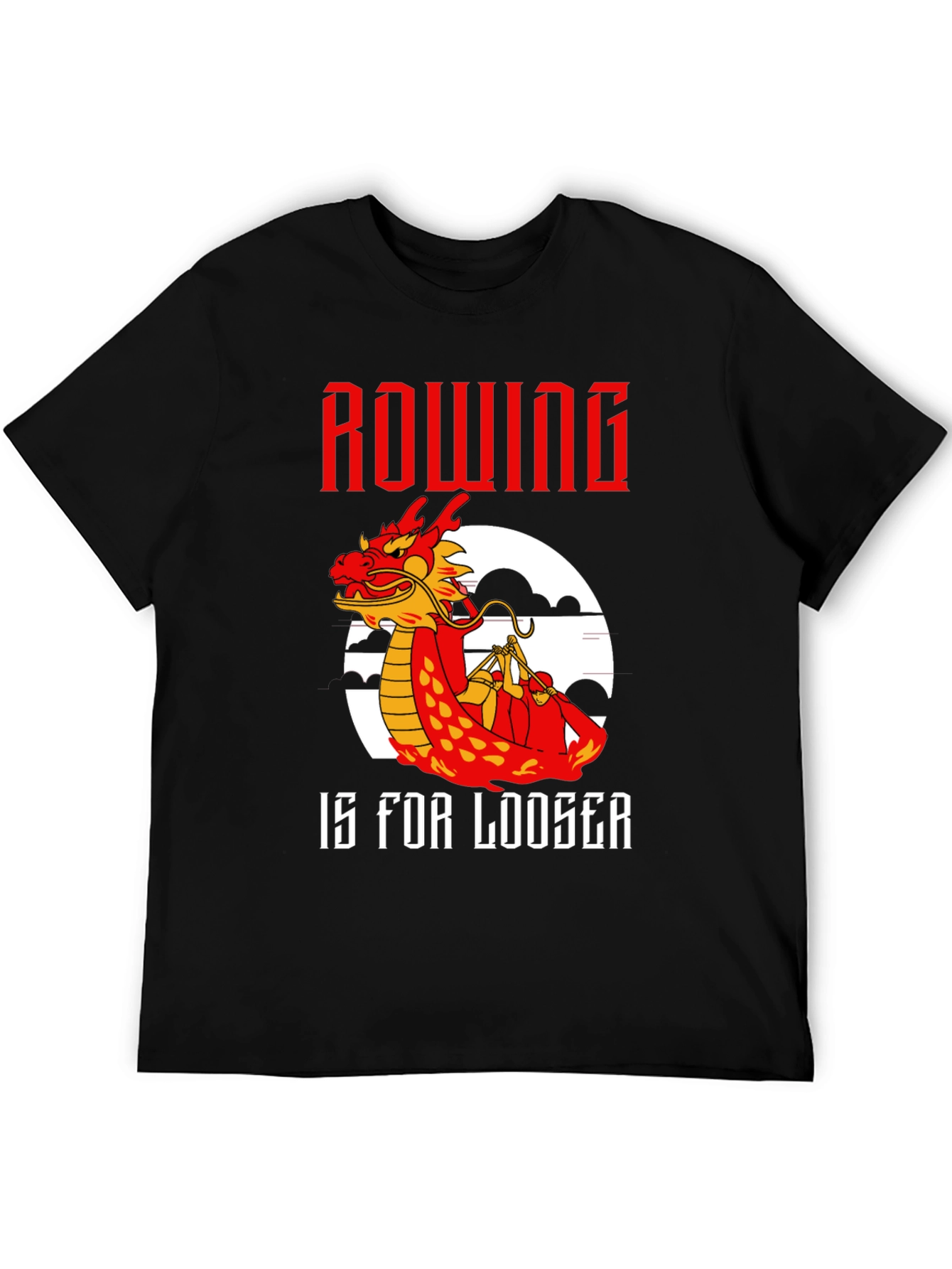 Rowing Dragon T-Shirt - Humorous Loose Fit Tee