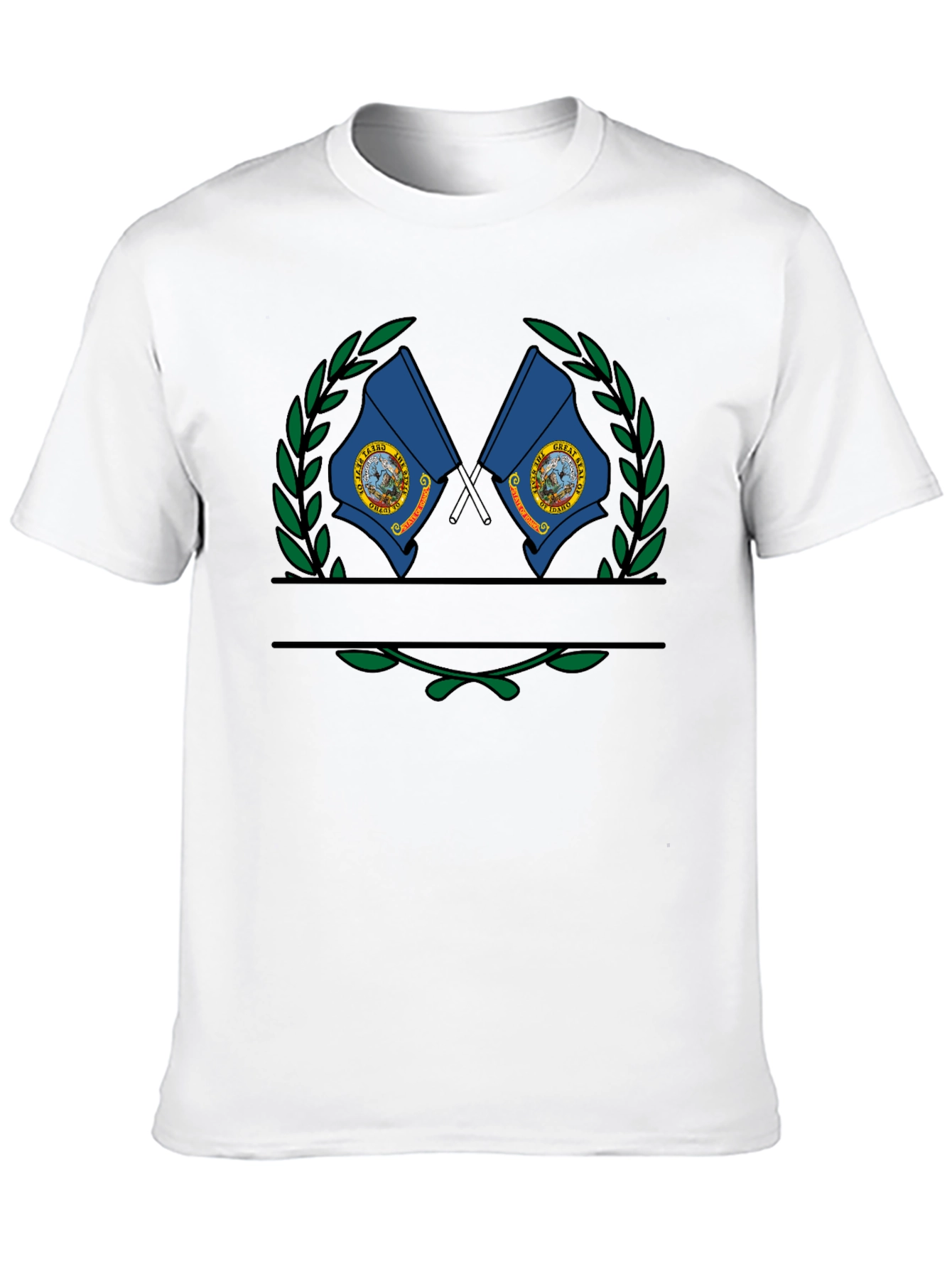 Idaho State Flag Crest Black T-Shirt