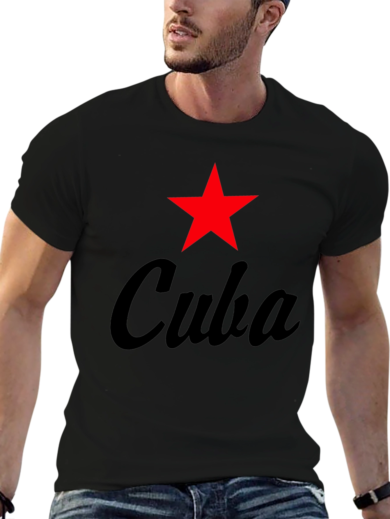 Cuba Star Graphic Tee - Black