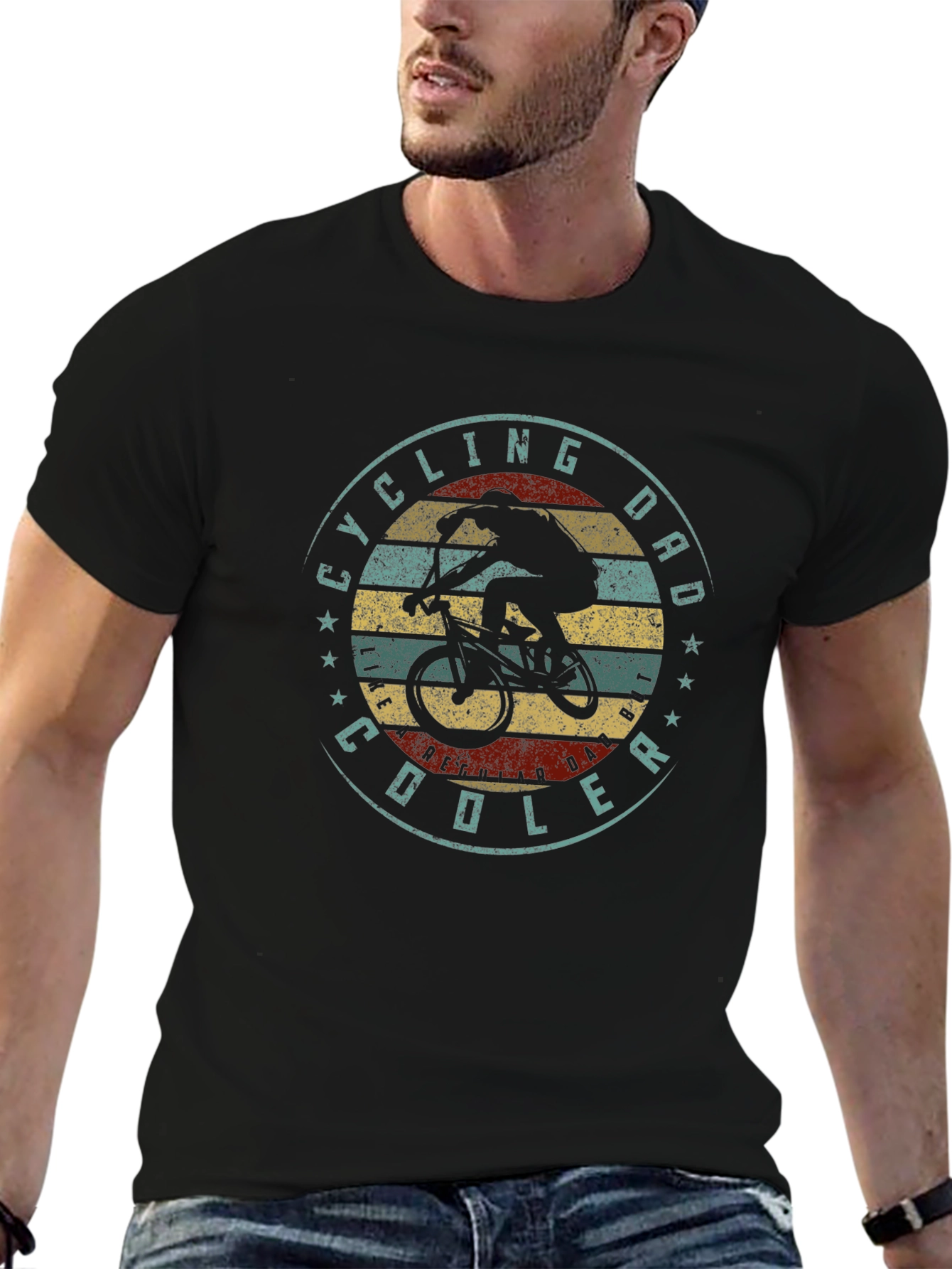 Cycling Dad T-Shirt - Retro Biker Tee