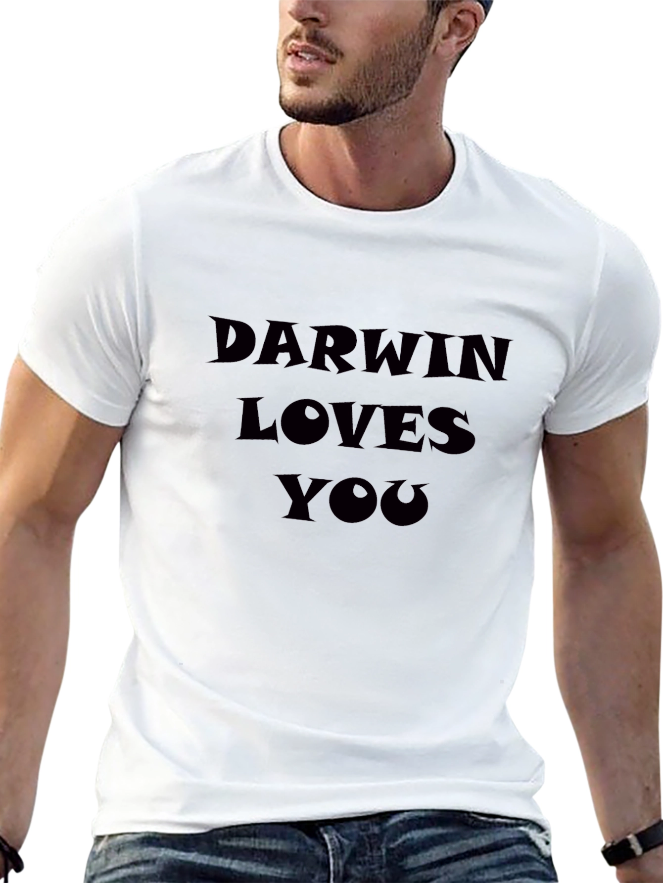 Darwin Loves You Graphic Tee - Black Casual T-Shirt