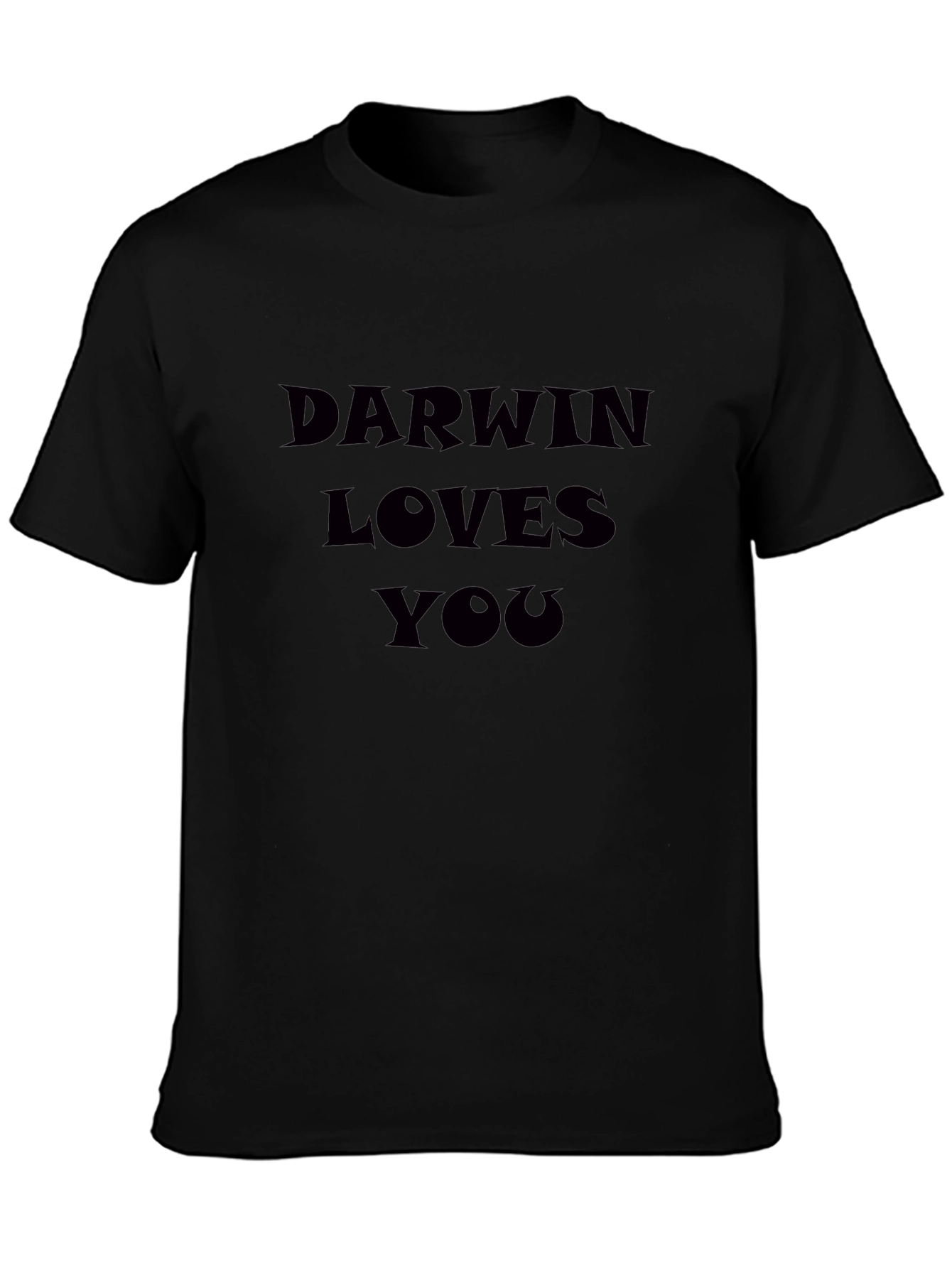 Darwin Loves You Graphic Tee - Black Casual T-Shirt