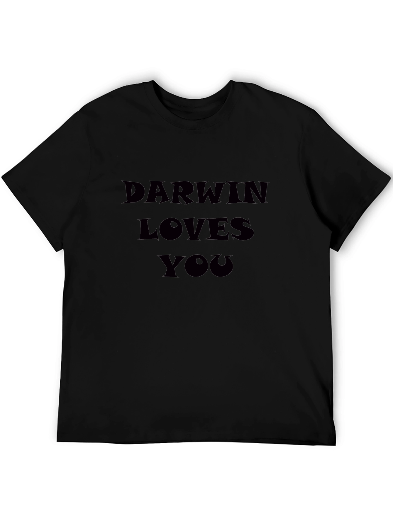 Darwin Loves You Graphic Tee - Black Casual T-Shirt