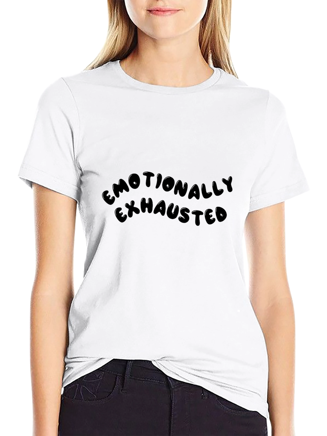Emotionally Exhausted Black Tee - Soft Cotton