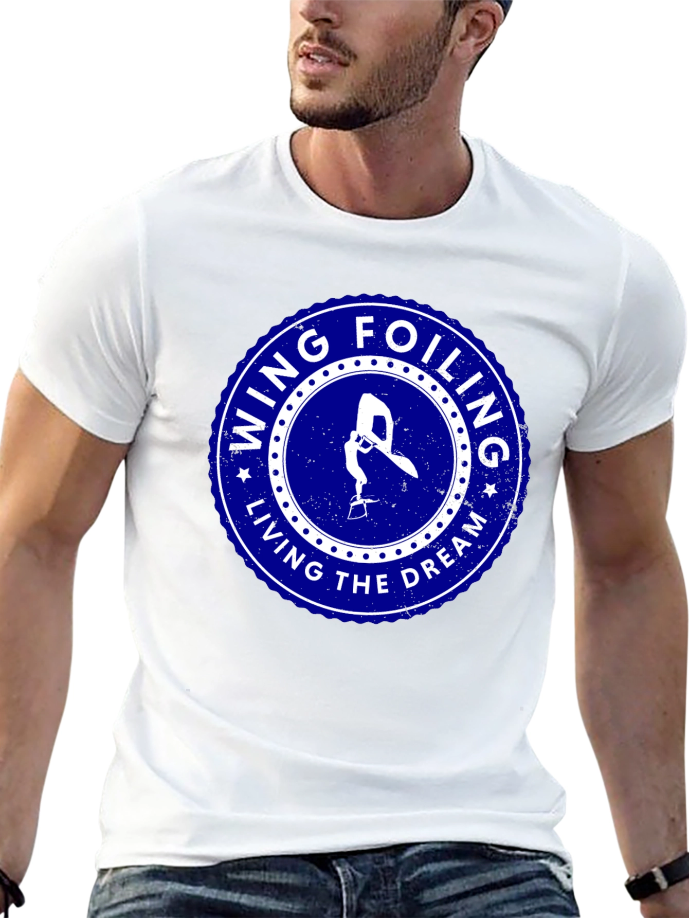 Wing Foiling Living the Dream Black T-Shirt