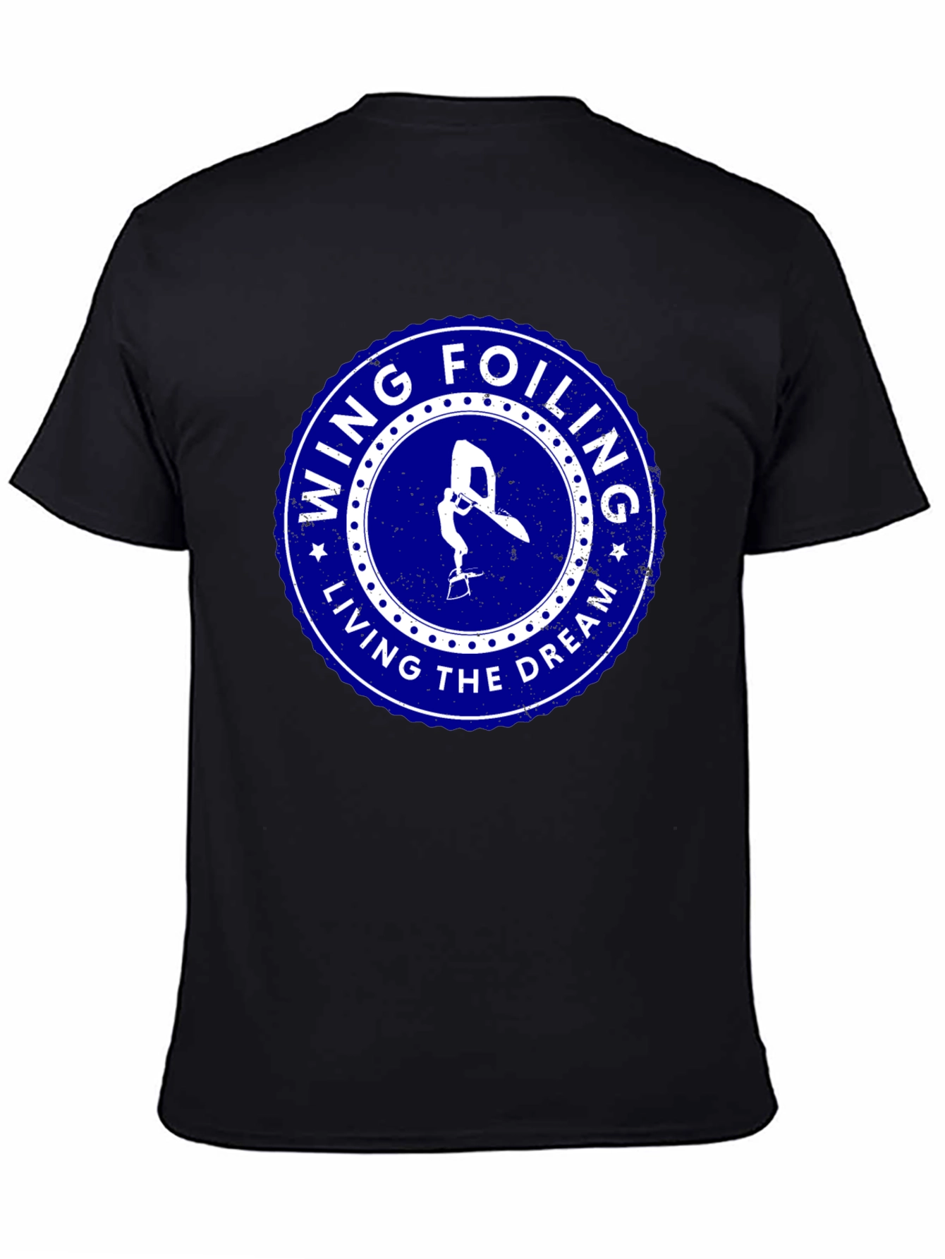 Wing Foiling Living the Dream Black T-Shirt