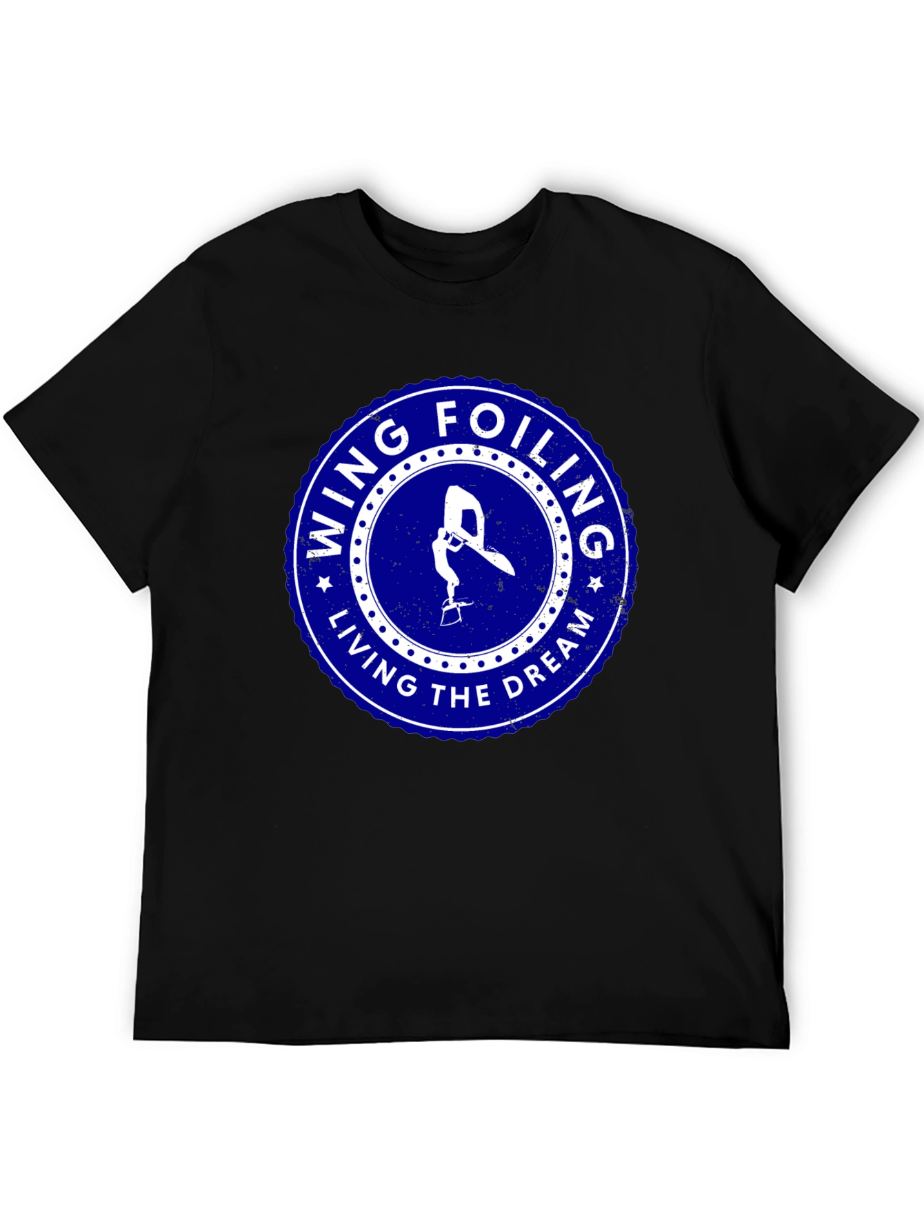 Wing Foiling Living the Dream Black T-Shirt