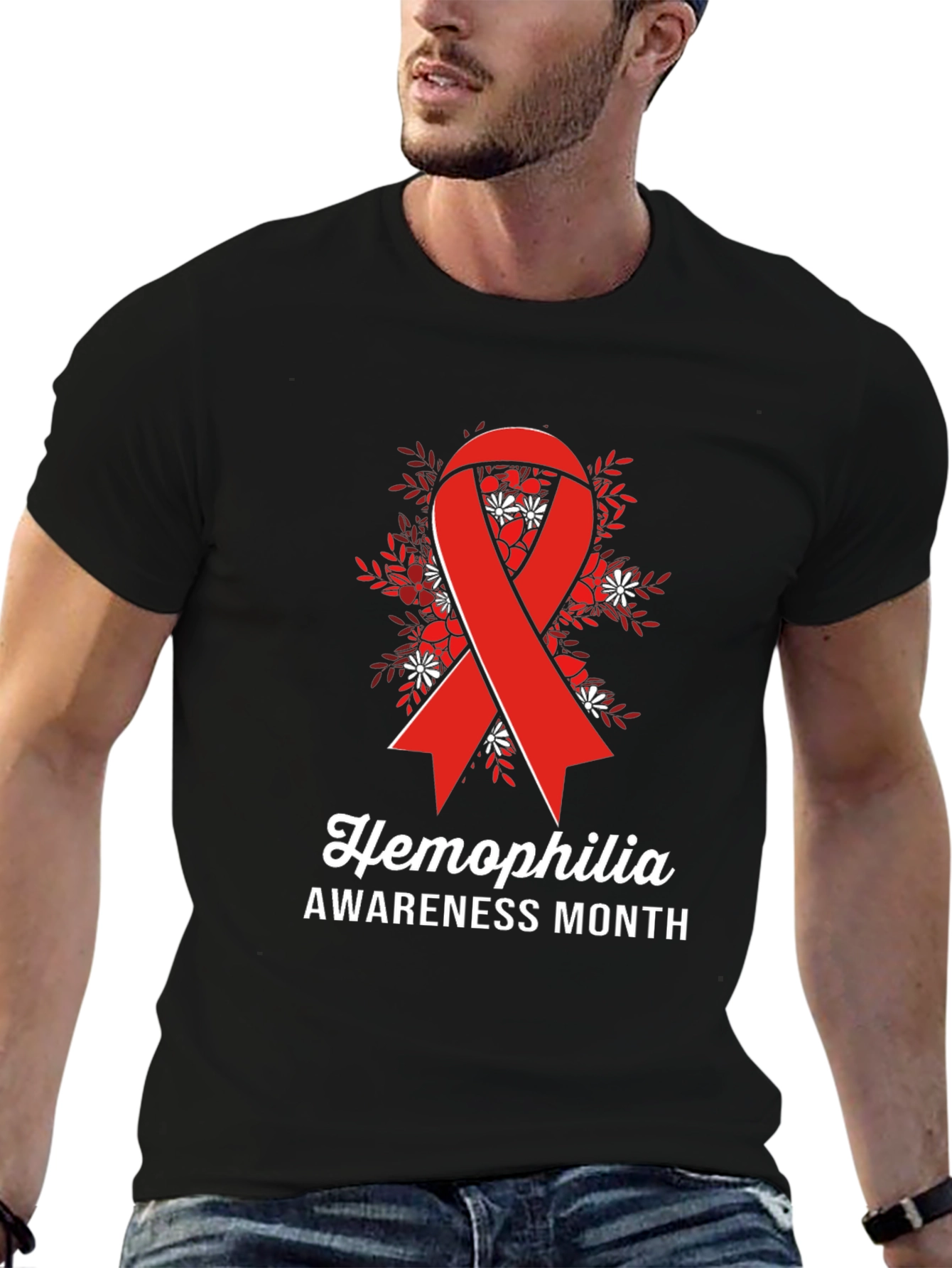 Hemophilia Awareness Month Ribbon Graphic Tee