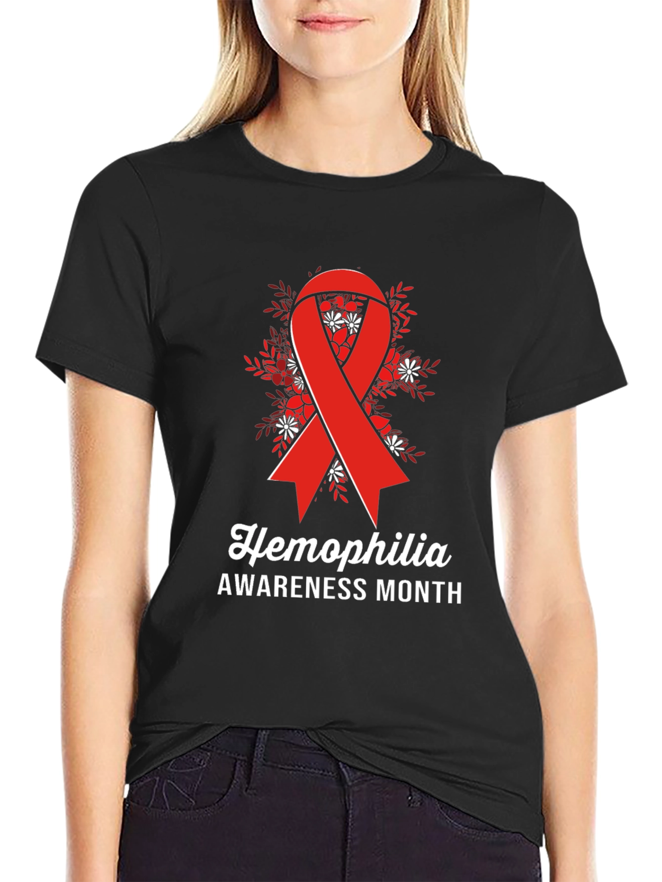 Hemophilia Awareness Month Ribbon Graphic Tee