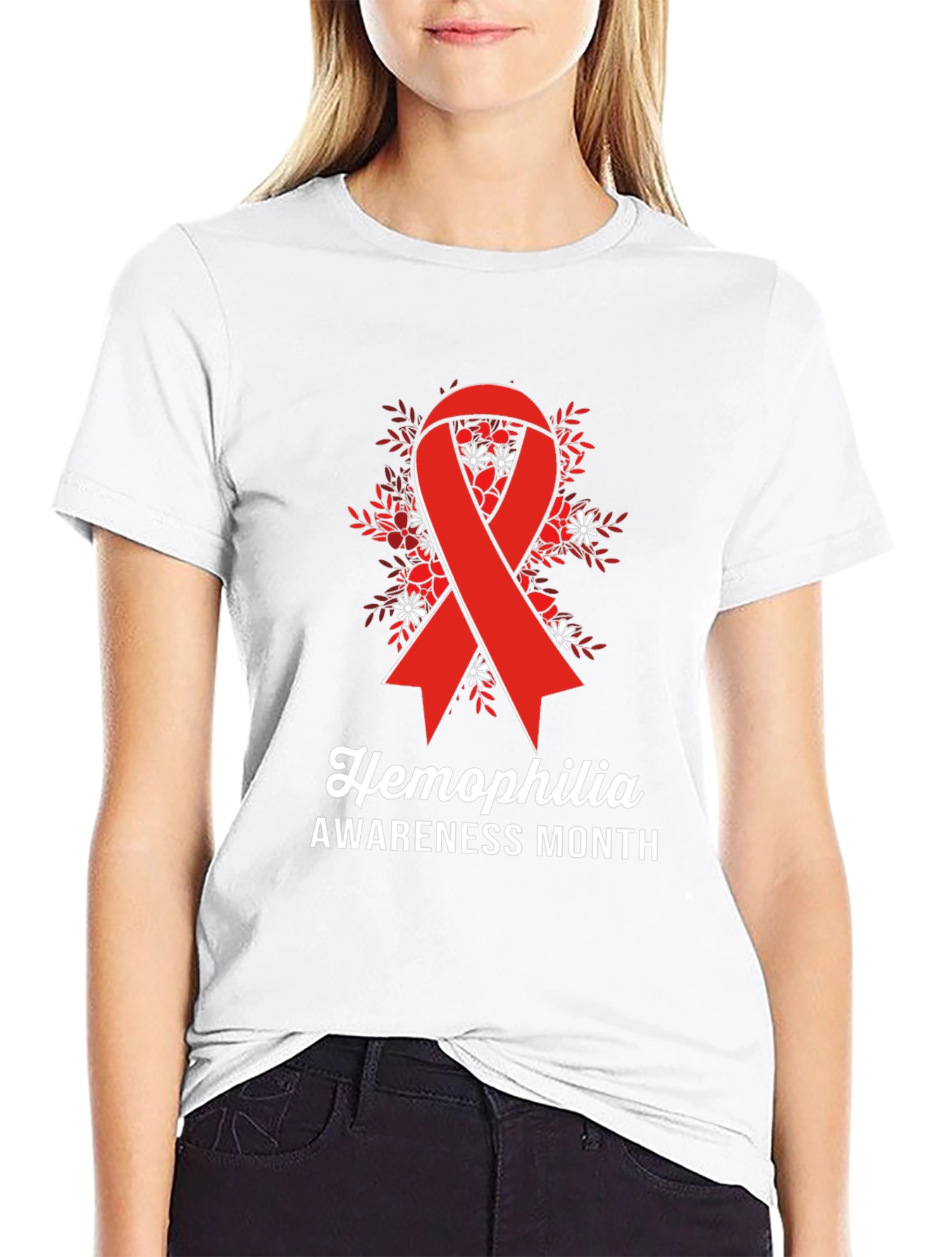 Hemophilia Awareness Month Ribbon Graphic Tee