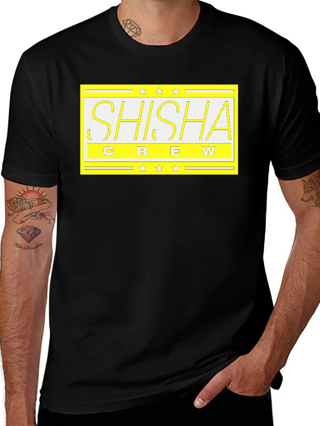 Shisha Crew Graphic Tee - Black Cotton T-Shirt