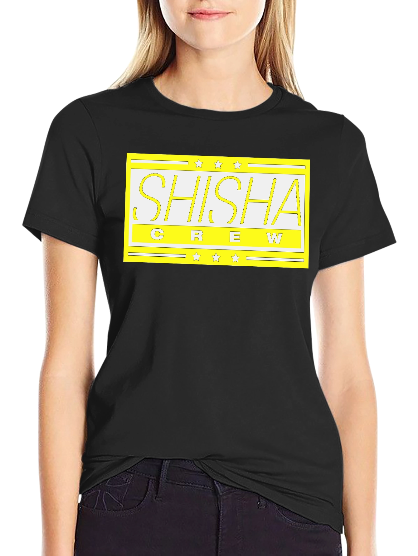 Shisha Crew Graphic Tee - Black Cotton T-Shirt