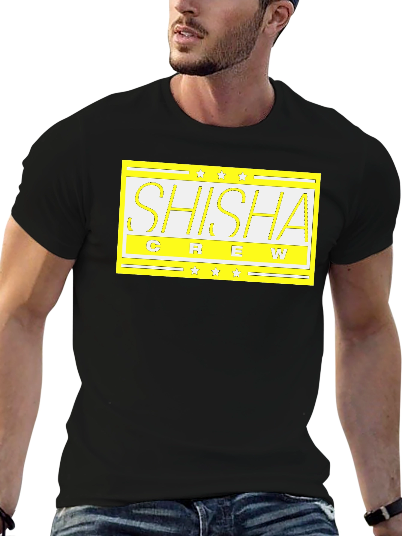 Shisha Crew Graphic Tee - Black Cotton T-Shirt