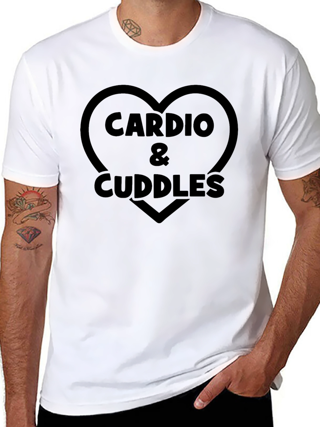 Cardio & Cuddles Graphic T-Shirt - Black