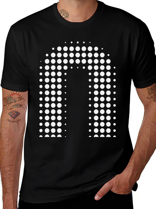 Modern Black Tee with White Dot Design