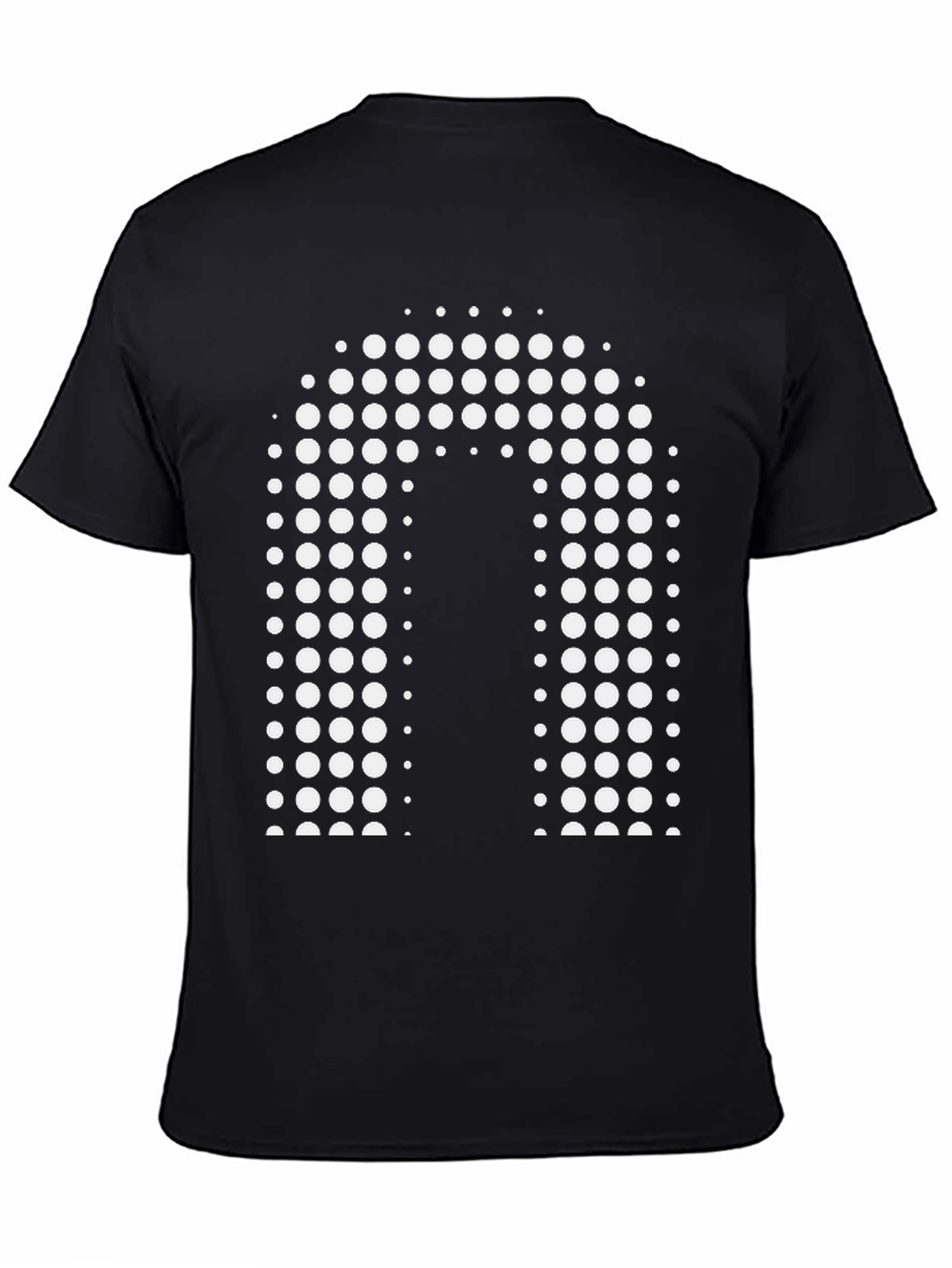 Modern Black Tee with White Dot Design