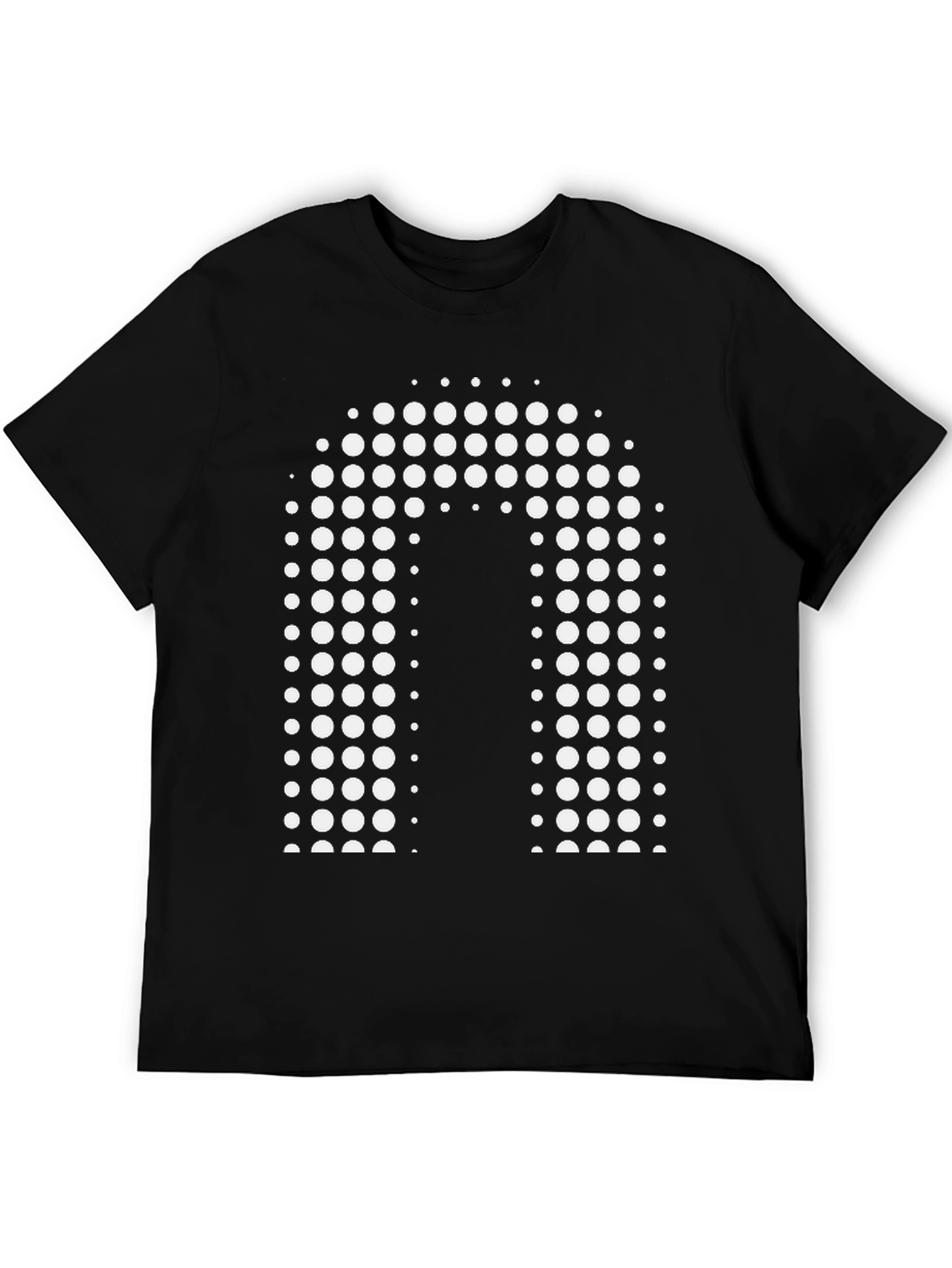 Modern Black Tee with White Dot Design