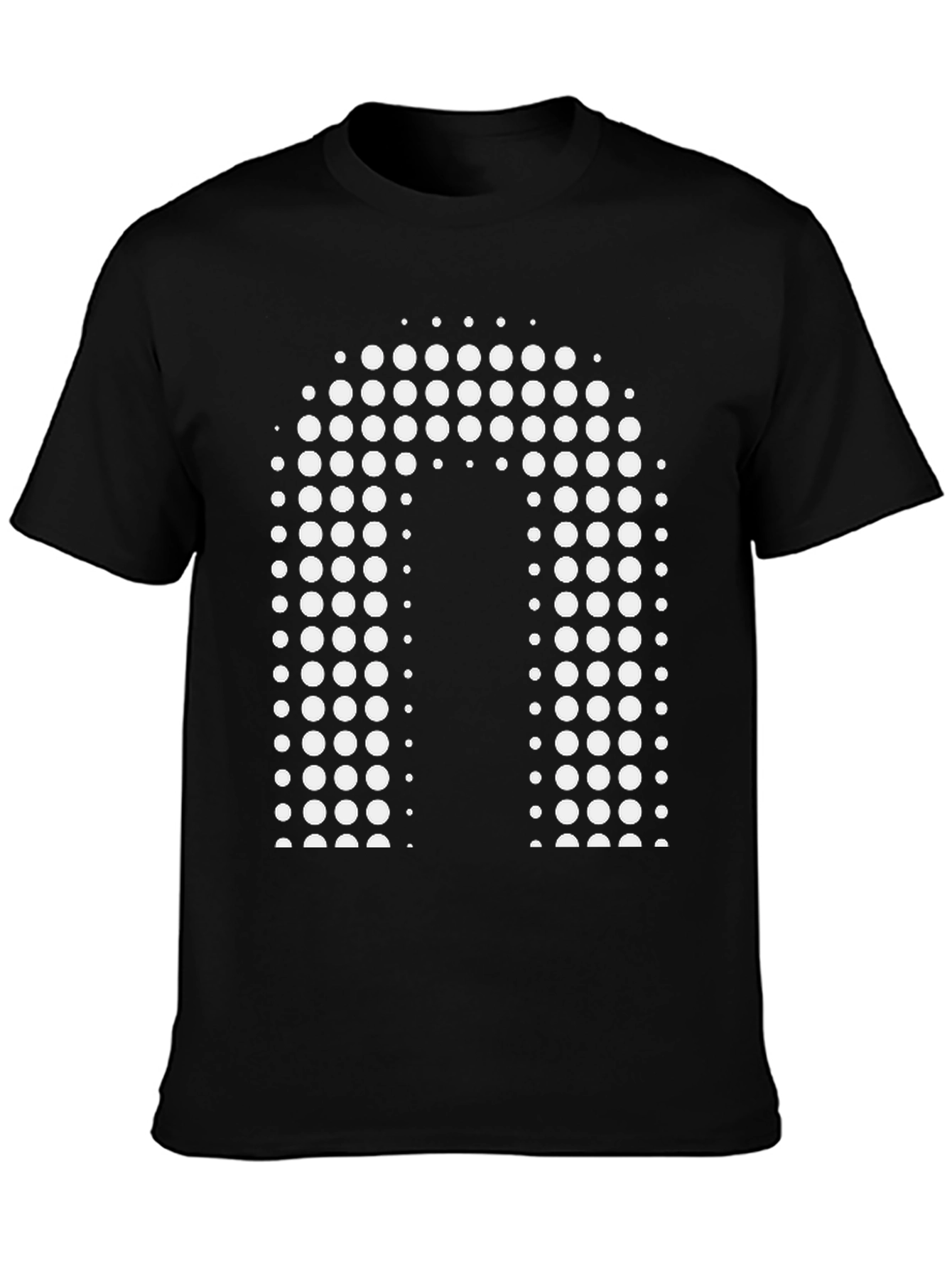 Modern Black Tee with White Dot Design