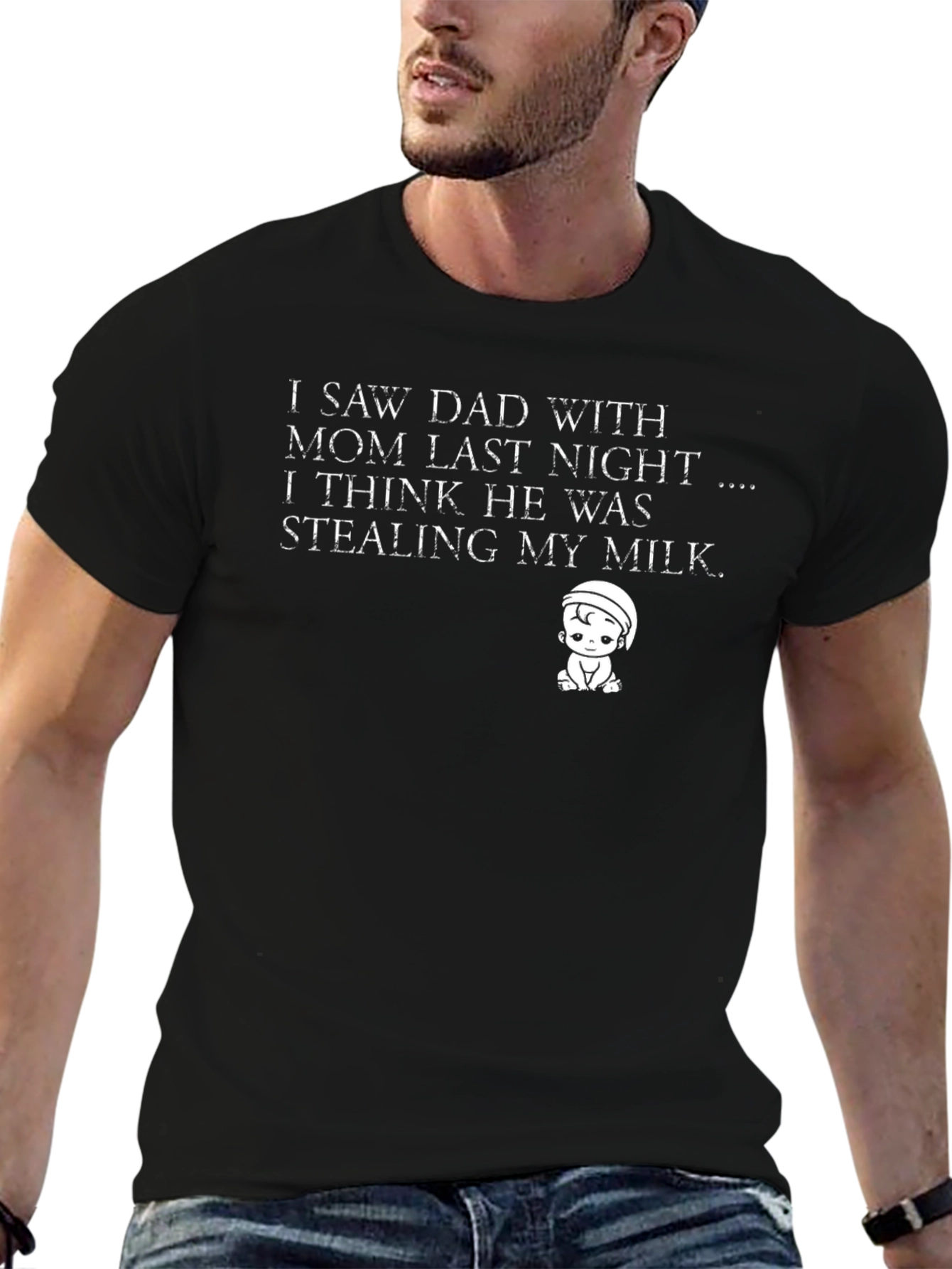 Funny Dad Stealing Milk T-Shirt