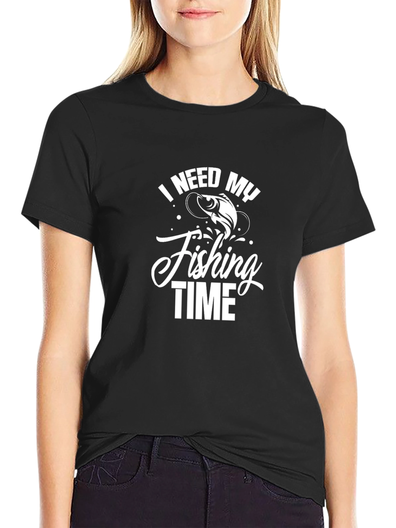 Fishing Time Black Graphic Tee