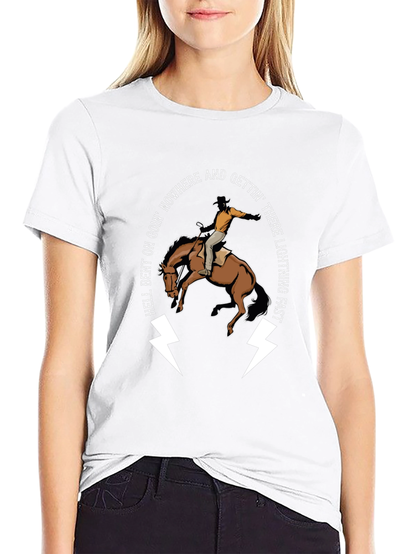 Hell Bent Cowboy T-Shirt: Lightning Fast