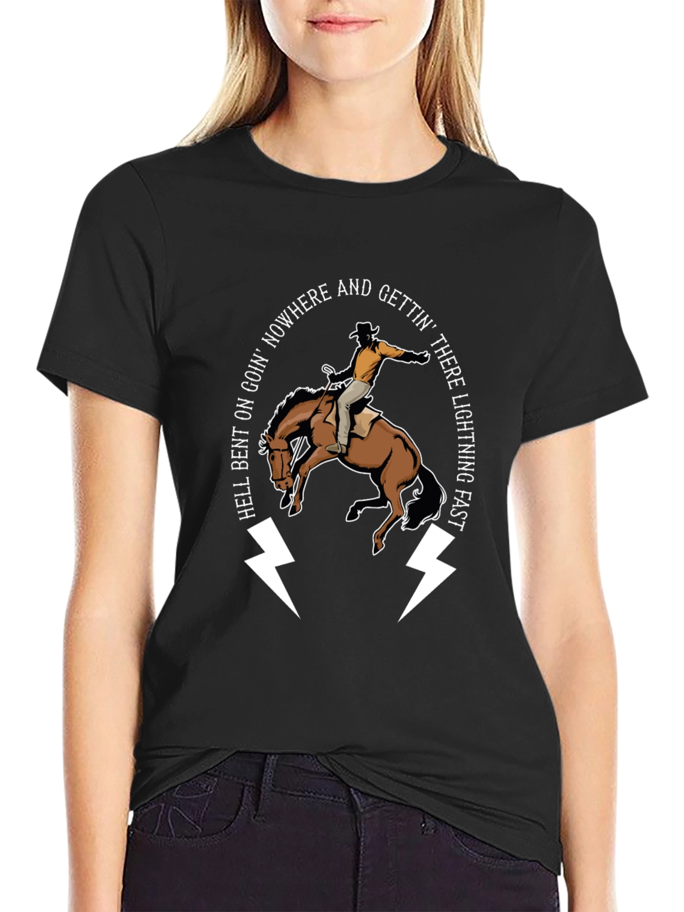 Hell Bent Cowboy T-Shirt: Lightning Fast