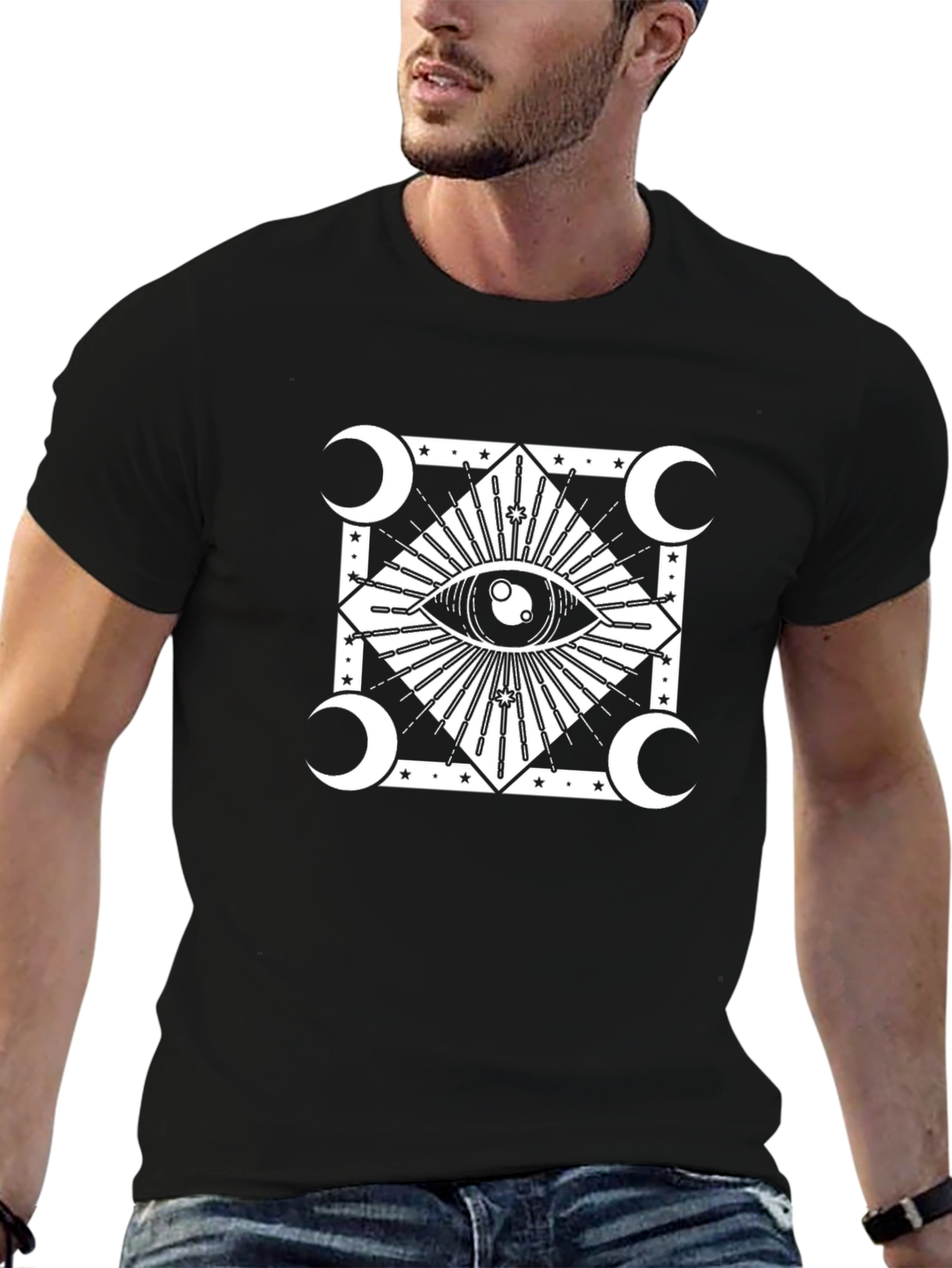 Mystic Eye Graphic Tee - Black Cotton