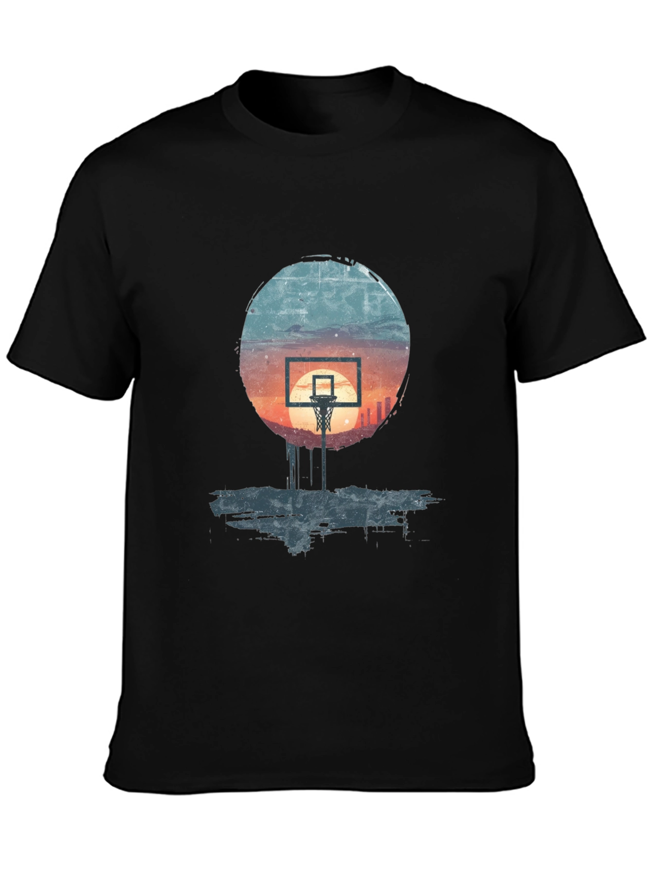 Basketball Sunset Graphic Tee - Stylish Urban Design