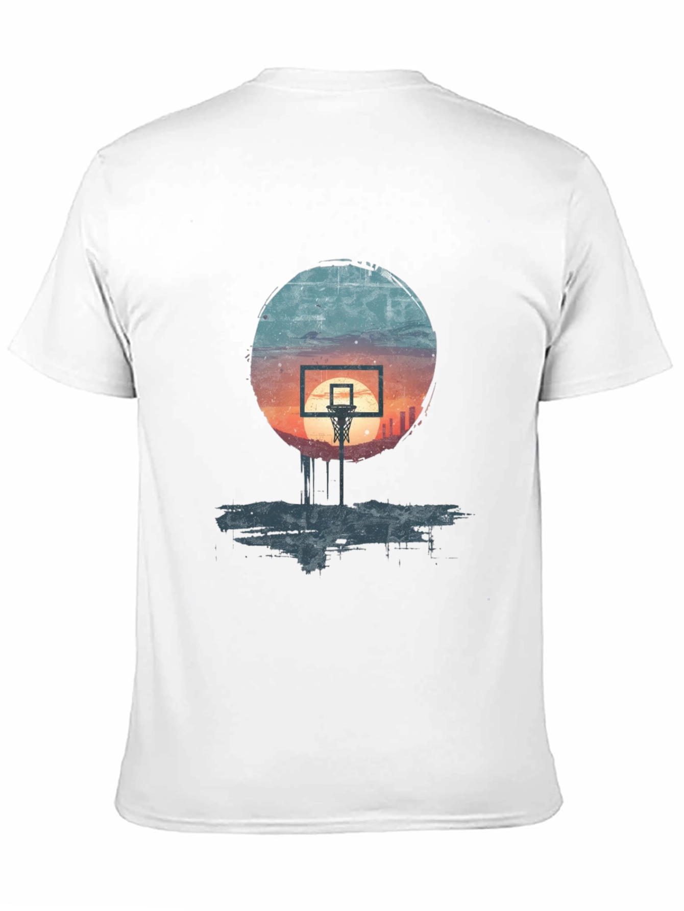Basketball Sunset Graphic Tee - Stylish Urban Design