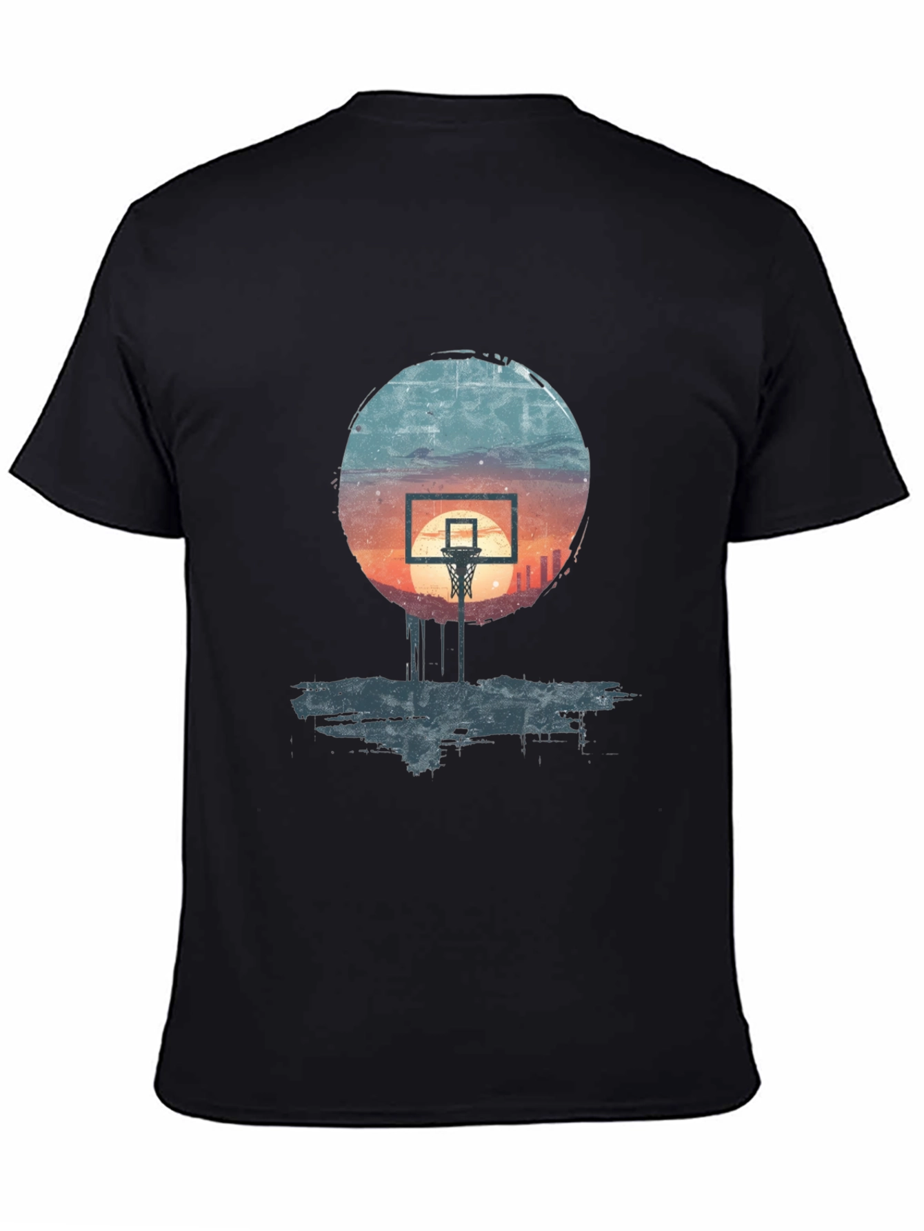 Basketball Sunset Graphic Tee - Stylish Urban Design
