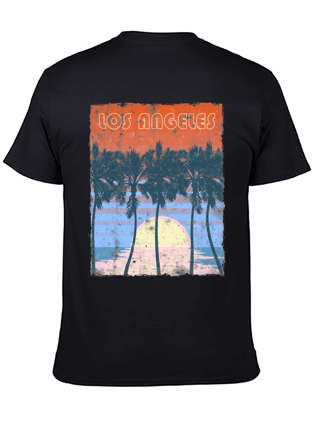 Los Angeles Sunset Palm Tree Graphic T-Shirt