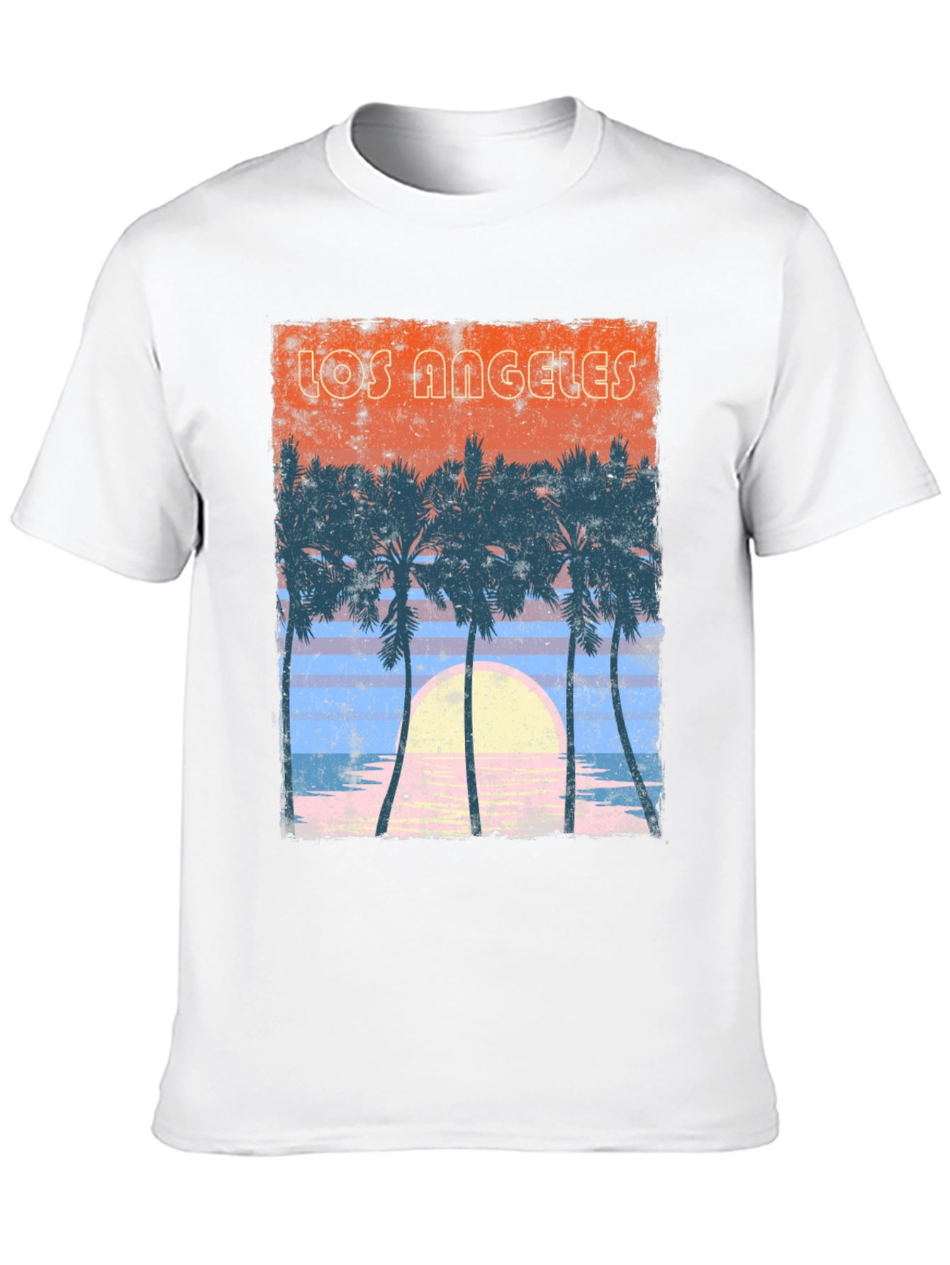 Los Angeles Sunset Palm Tree Graphic T-Shirt