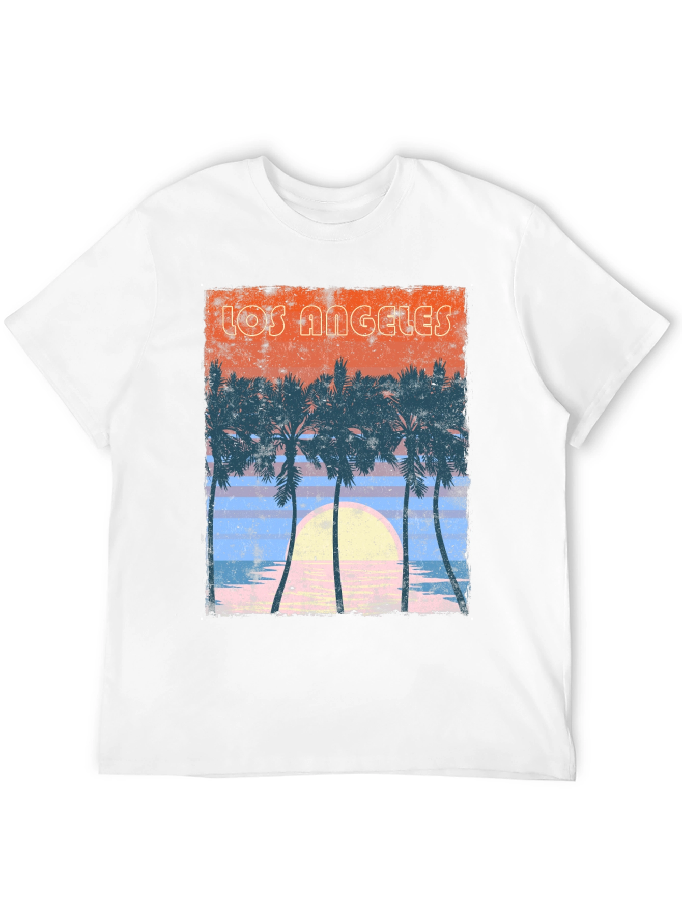 Los Angeles Sunset Palm Tree Graphic T-Shirt