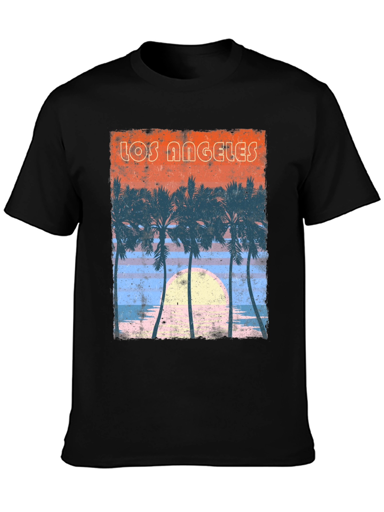 Los Angeles Sunset Palm Tree Graphic T-Shirt