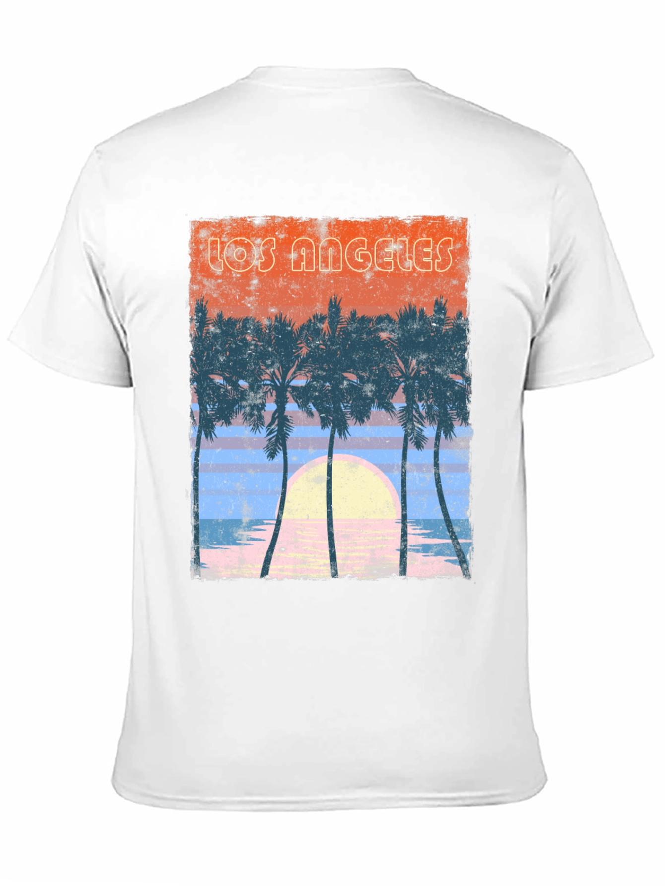 Los Angeles Sunset Palm Tree Graphic T-Shirt