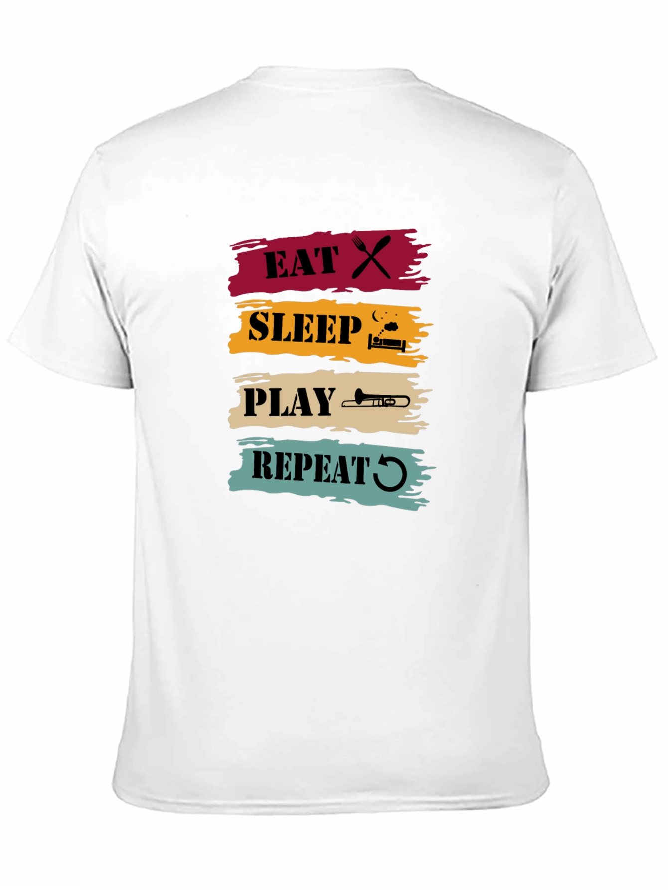Eat Sleep Play Trombone Repeat Graphic Tee