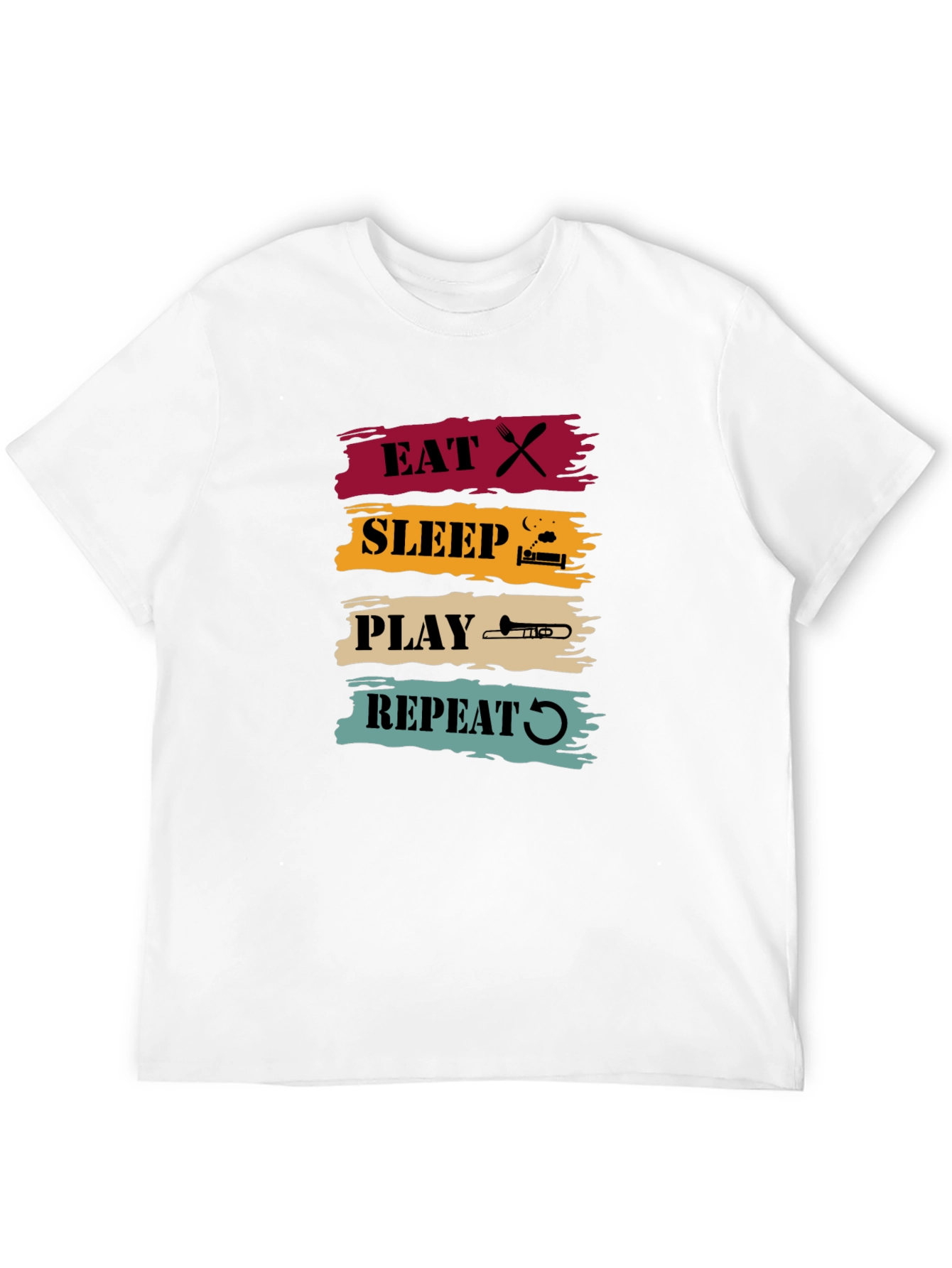 Eat Sleep Play Trombone Repeat Graphic Tee