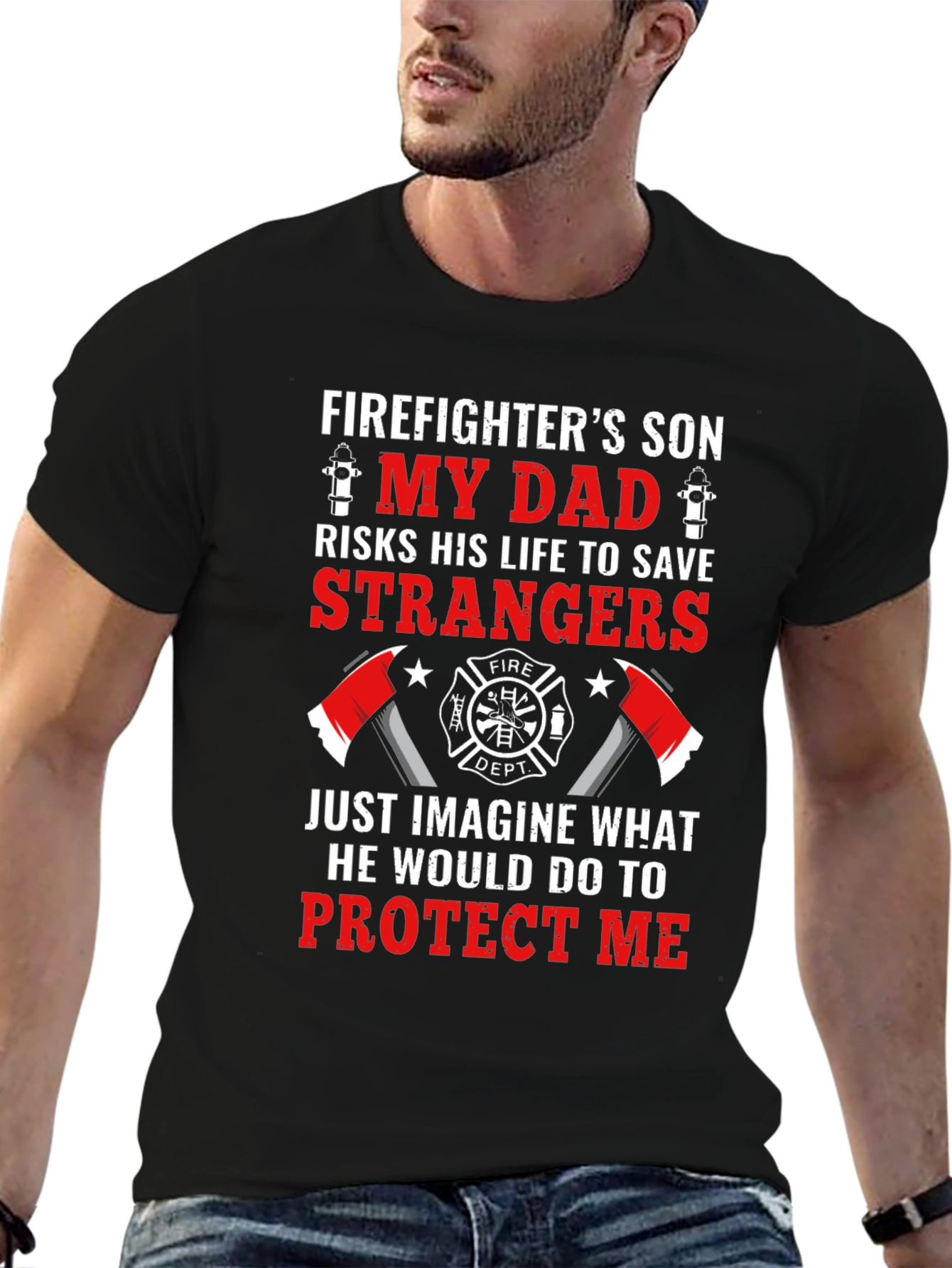 Firefighters Son T-Shirt: My Dad Risks His Life